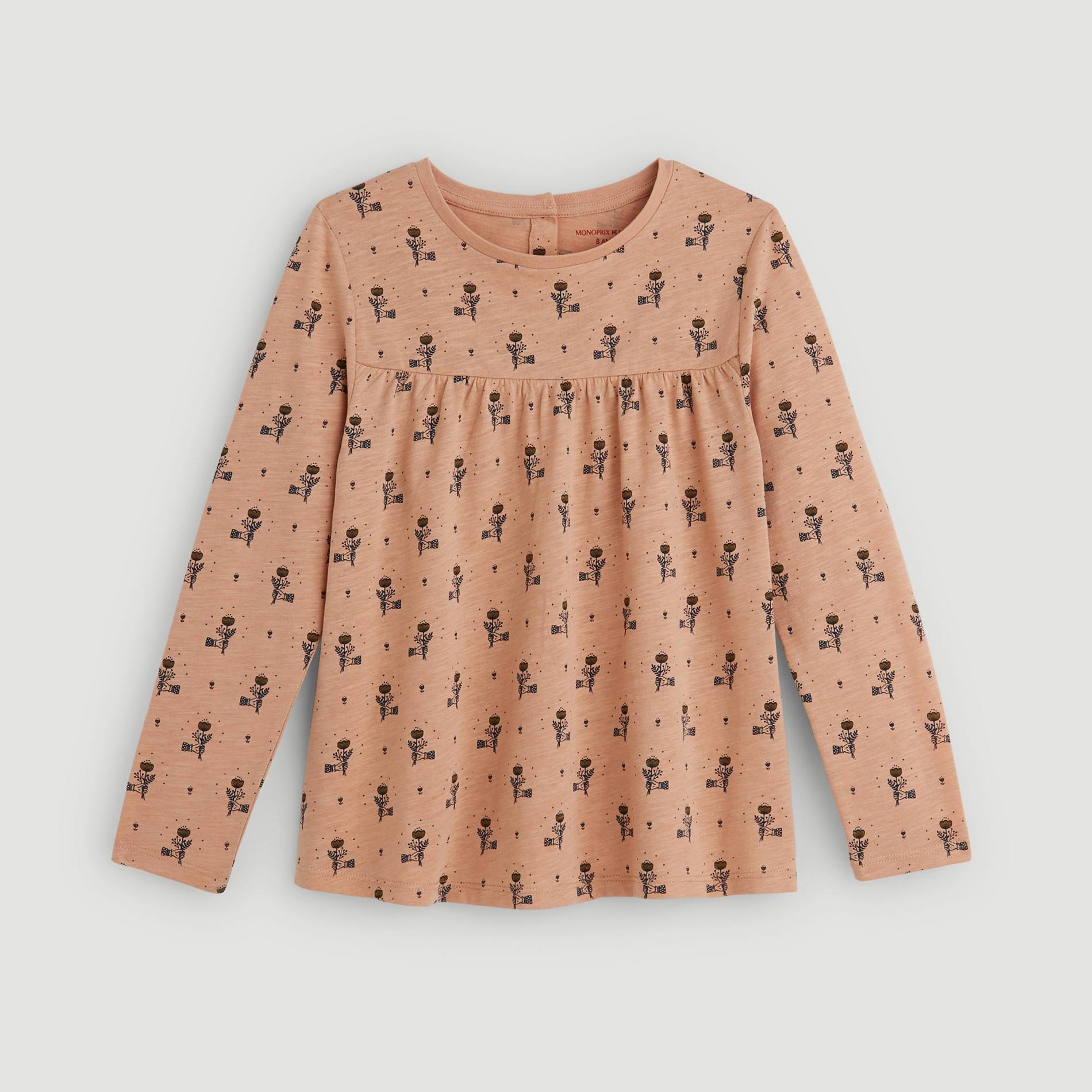 T-shirt manches longues imprimé, Rose clair, large image number 0.0