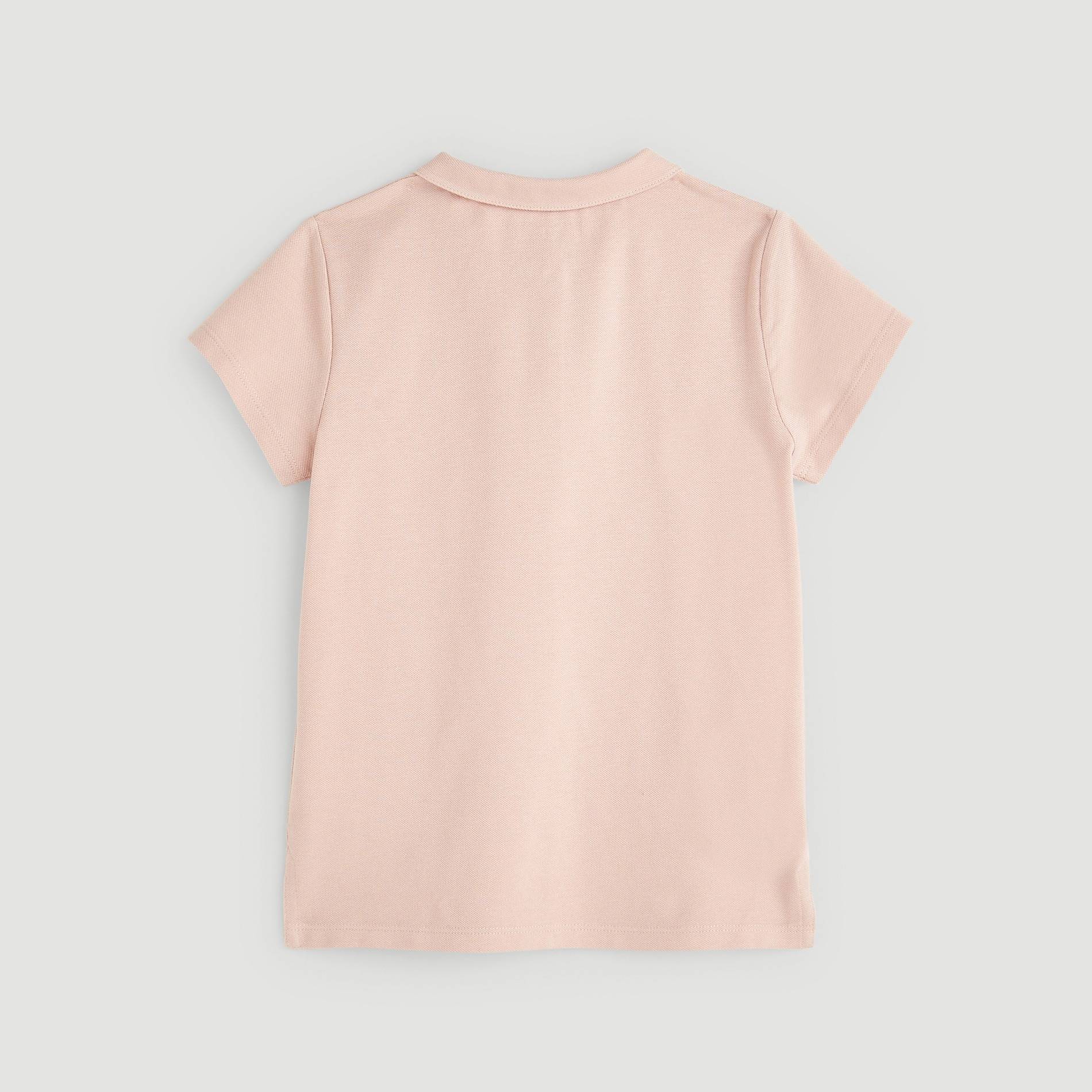 Polo col claudine en coton BIO, Bois de rose, large image number 1
