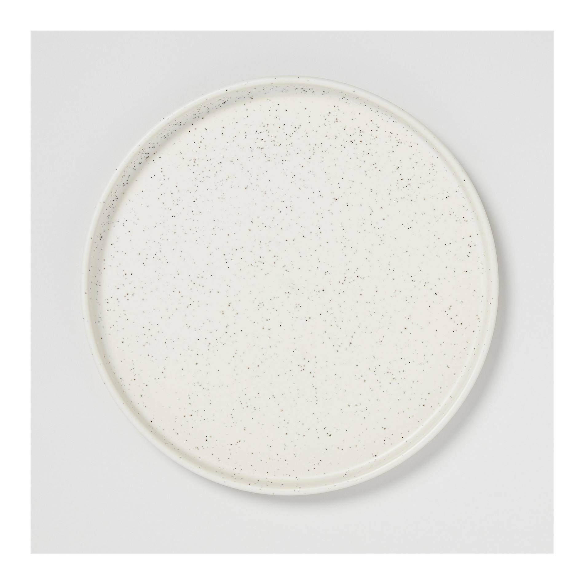 Assiette plate mouchetée, Ecru, large image number 1