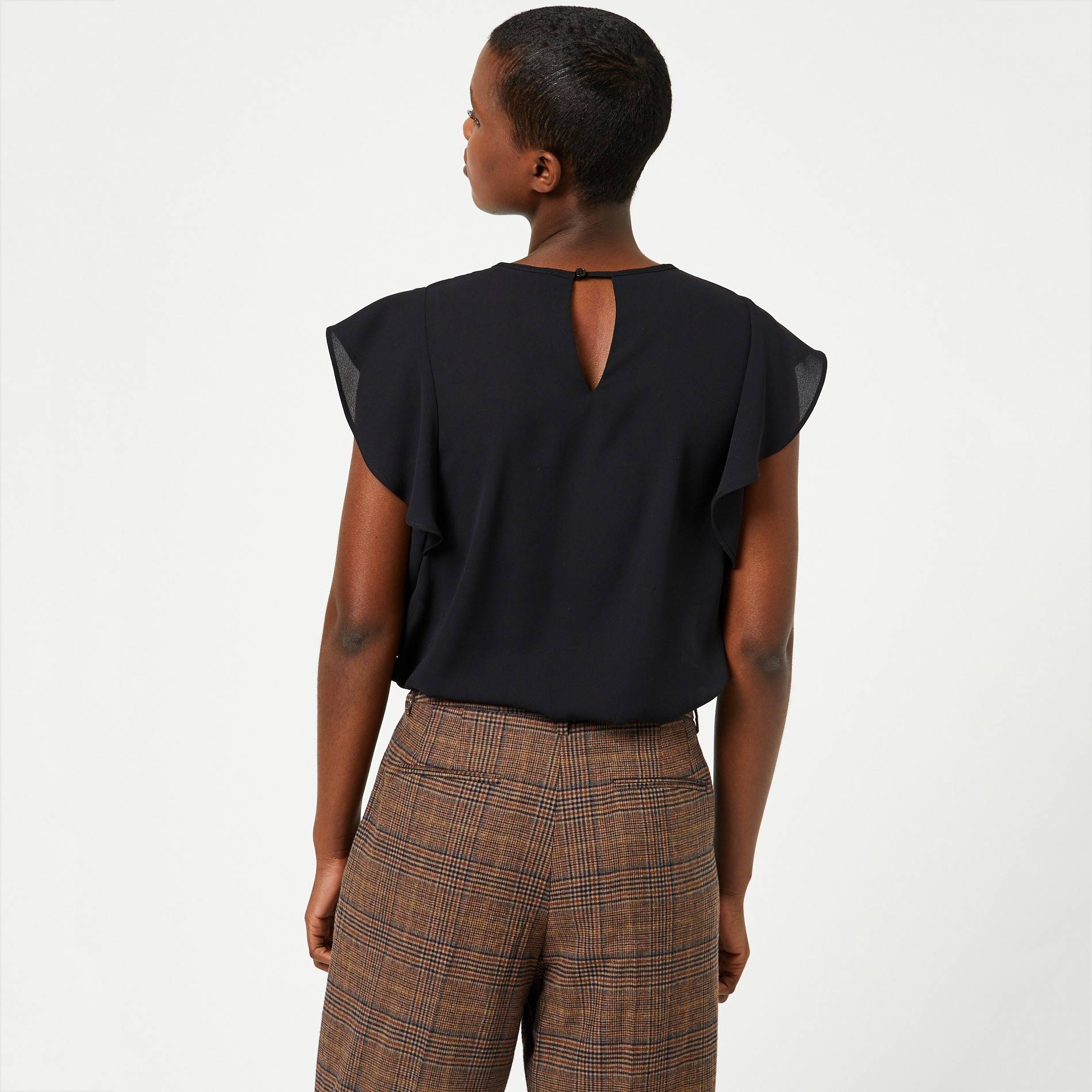 Blouse sans manches volants, Noir, large image number 1.0