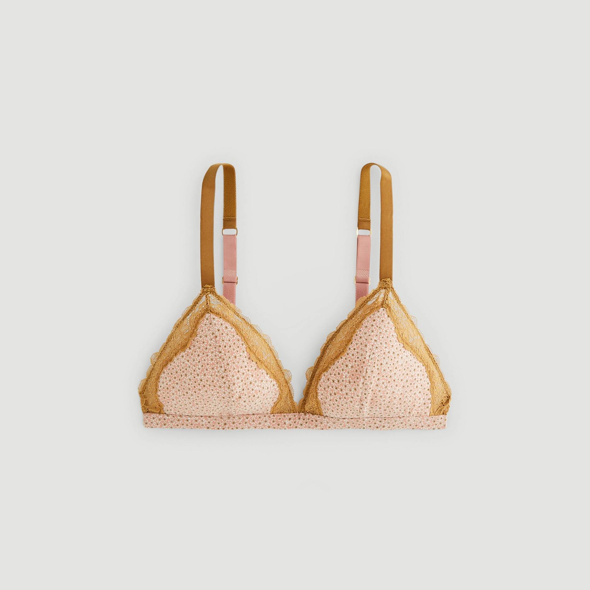Soutien-gorge triangle chiffon imprimé, Rose clair, large image number 2.0