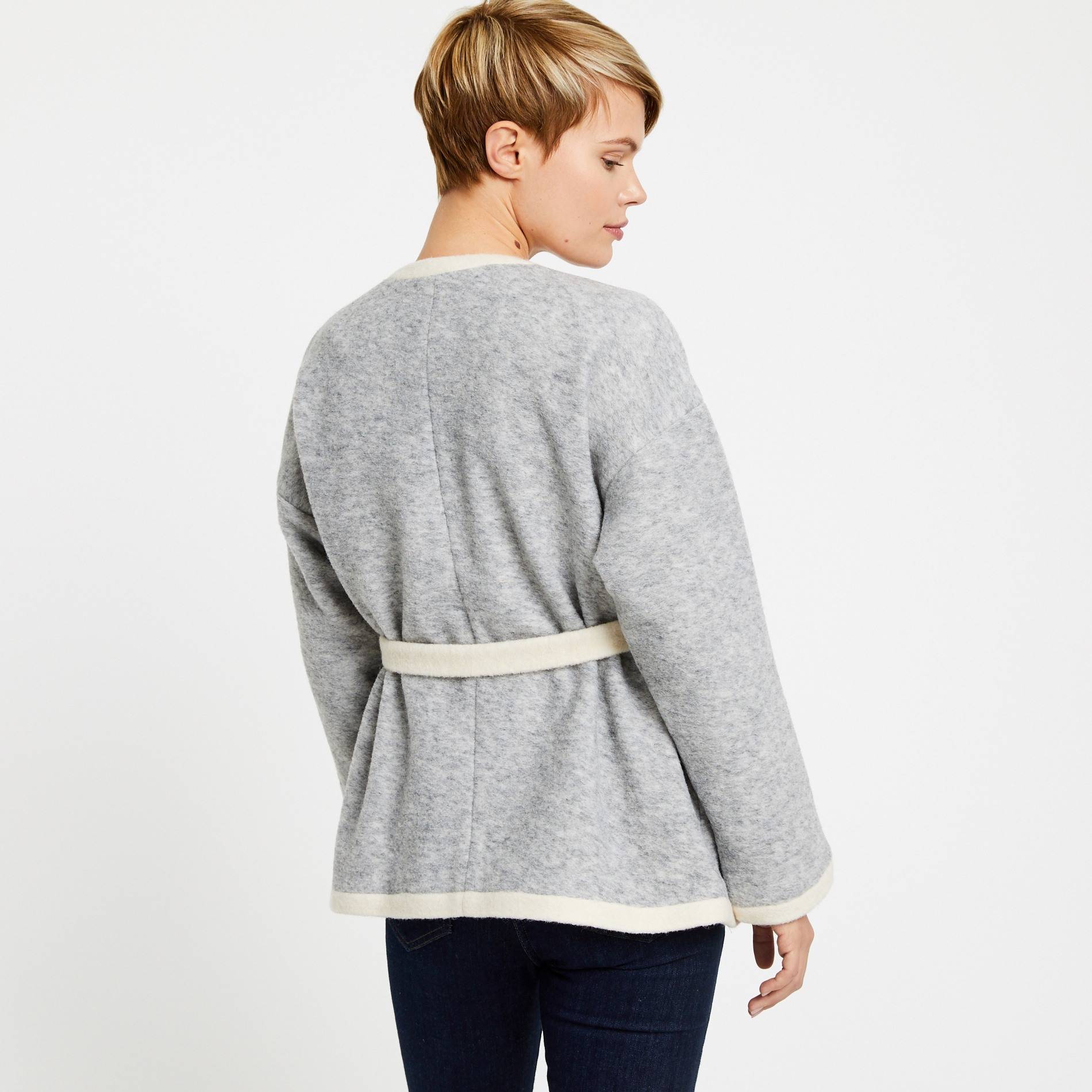 Veste courte ceinturée, Gris moyen, large image number 1