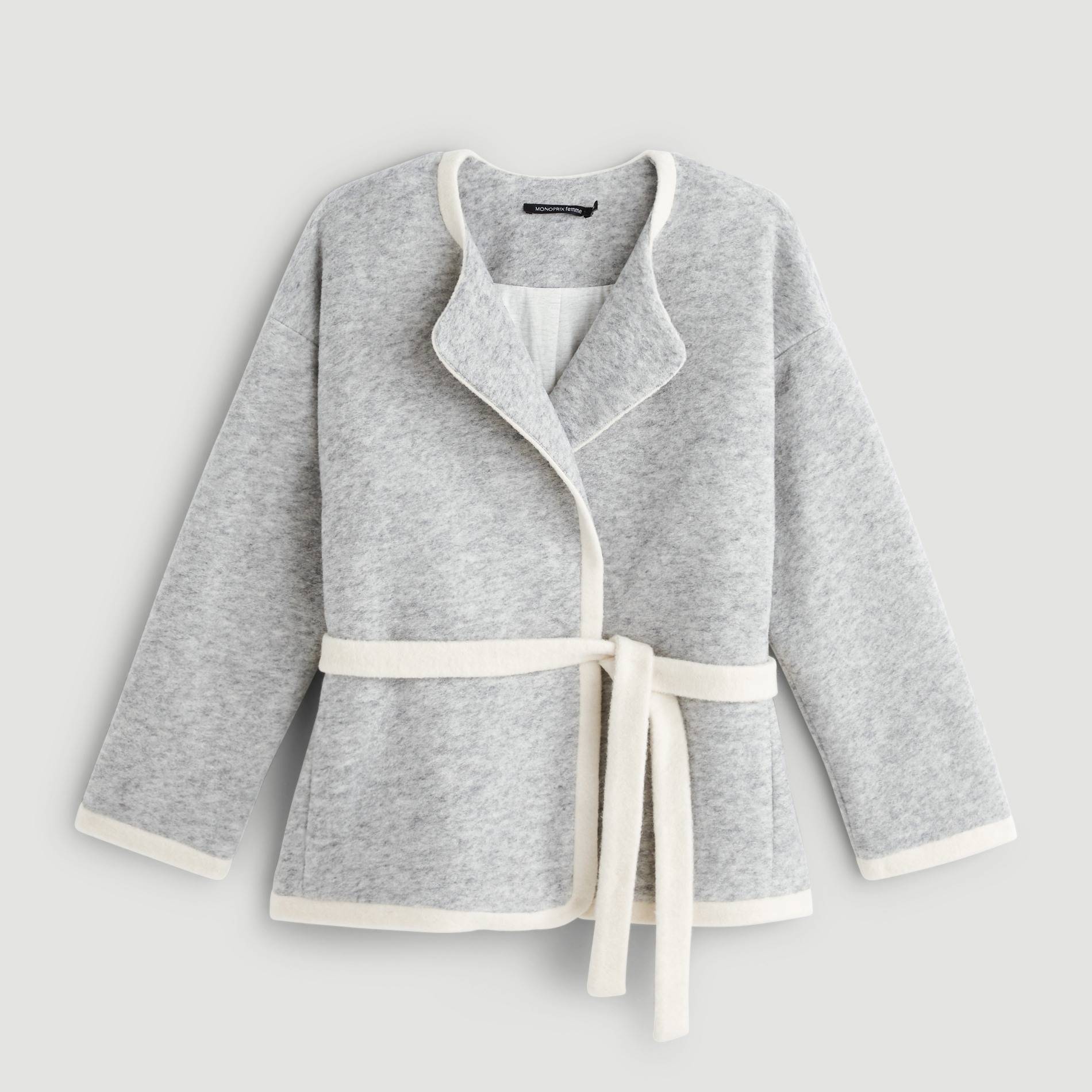 Veste courte ceinturée, Gris moyen, large image number 2