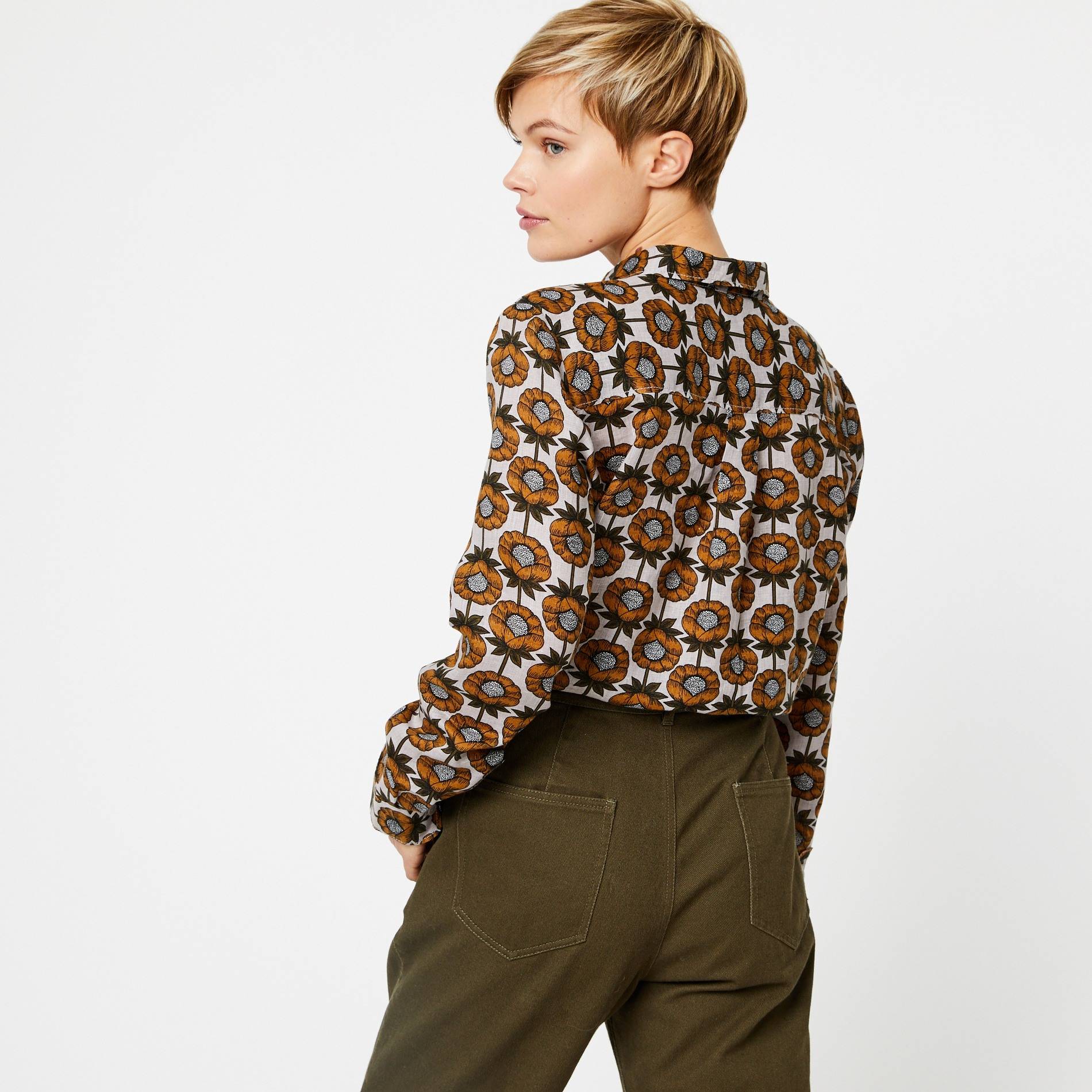 Chemise en lin, Chocolat, large image number 1.0