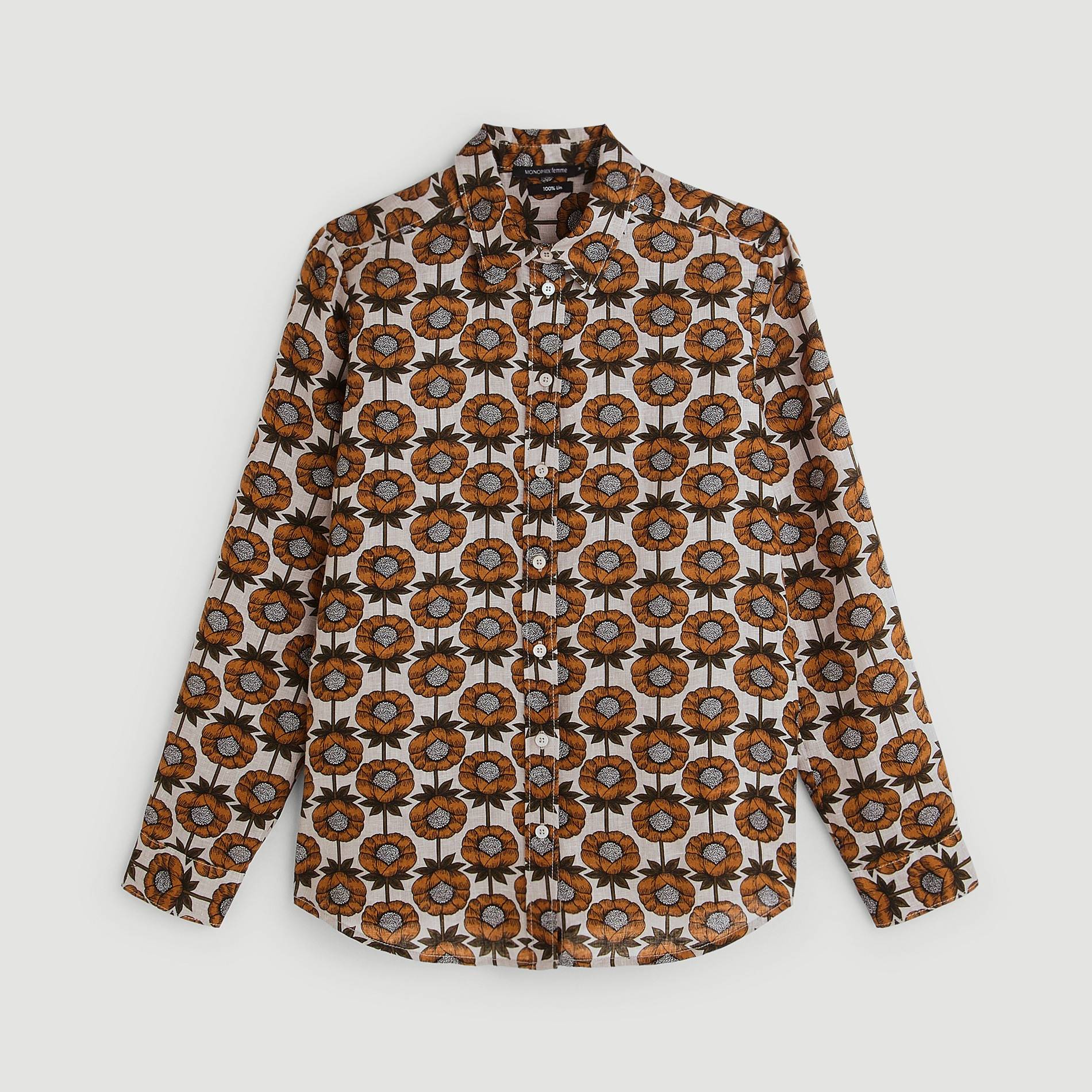 Chemise en lin, Chocolat, large image number 2.0