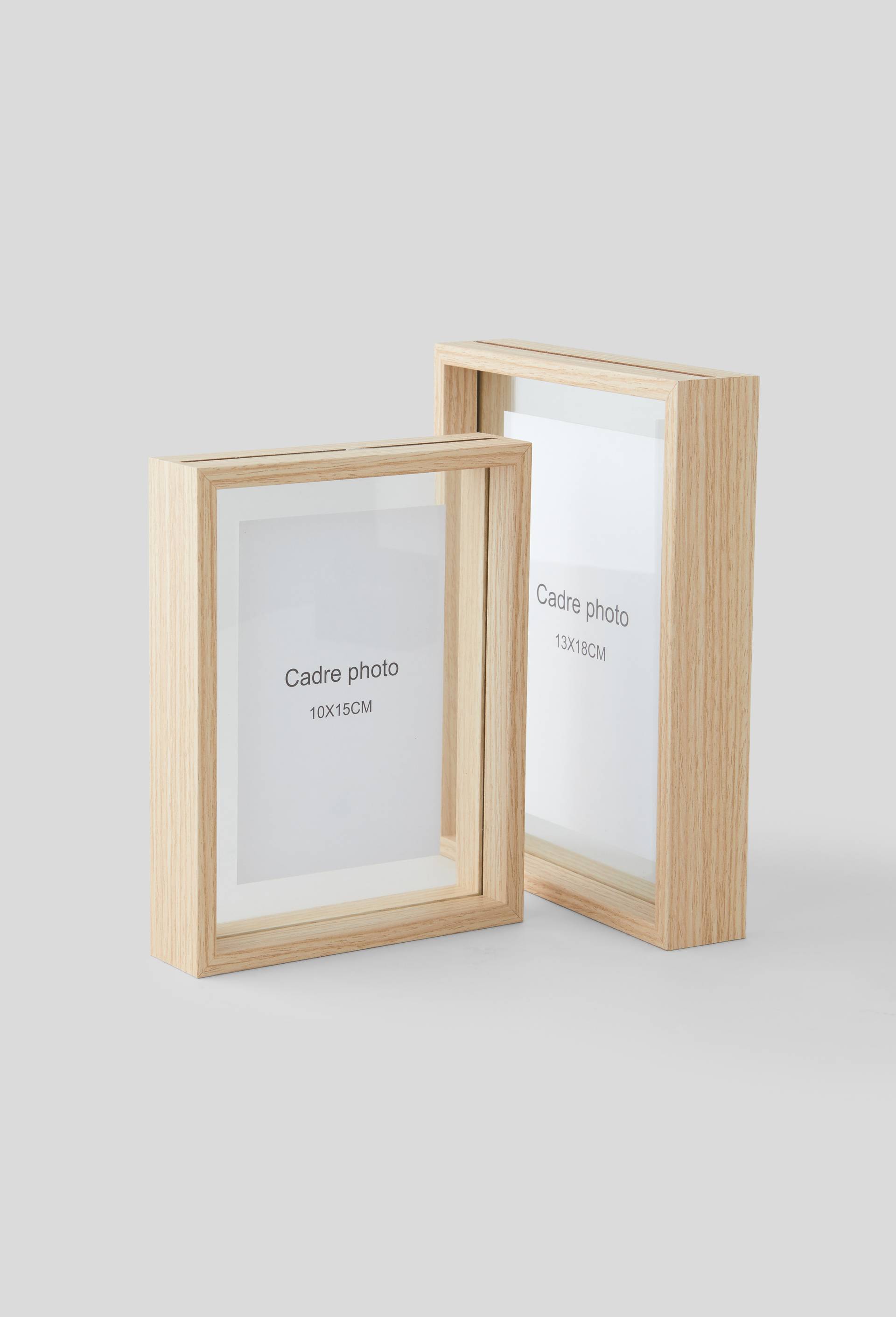 Cadre photo, 10x15cm, en verre et bois, Jaune, large image number 1