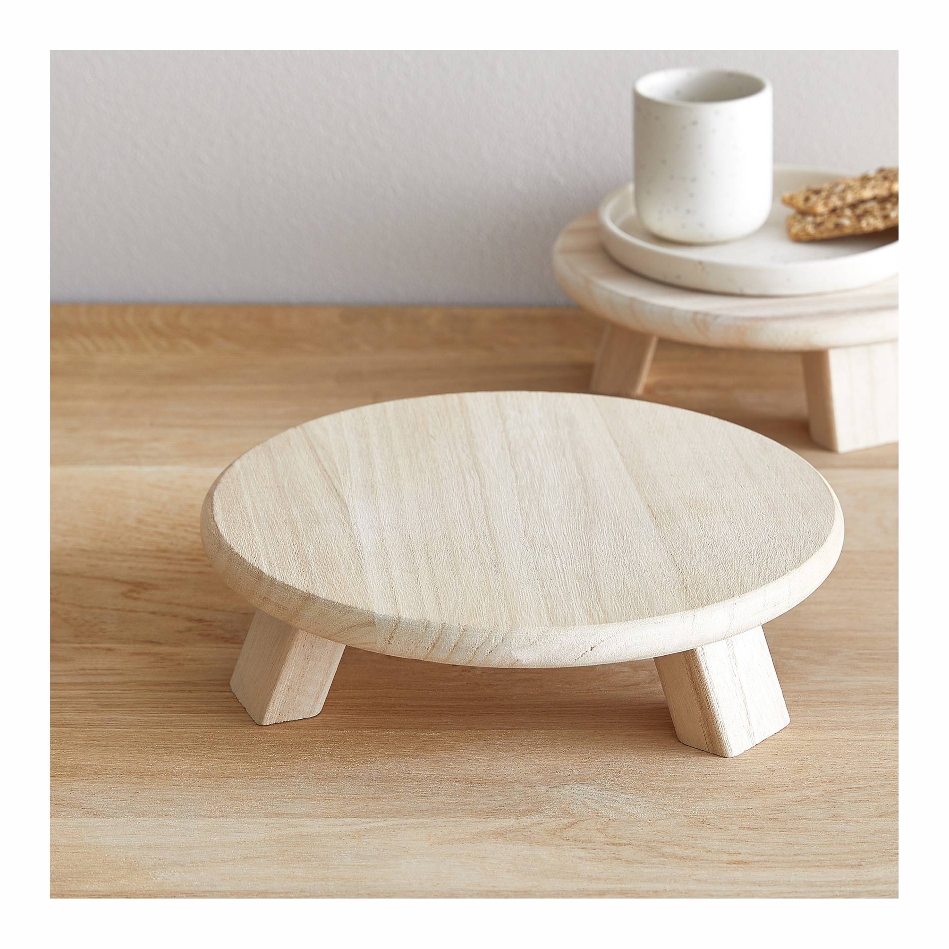Plateau en bois, Beige, large image number 0