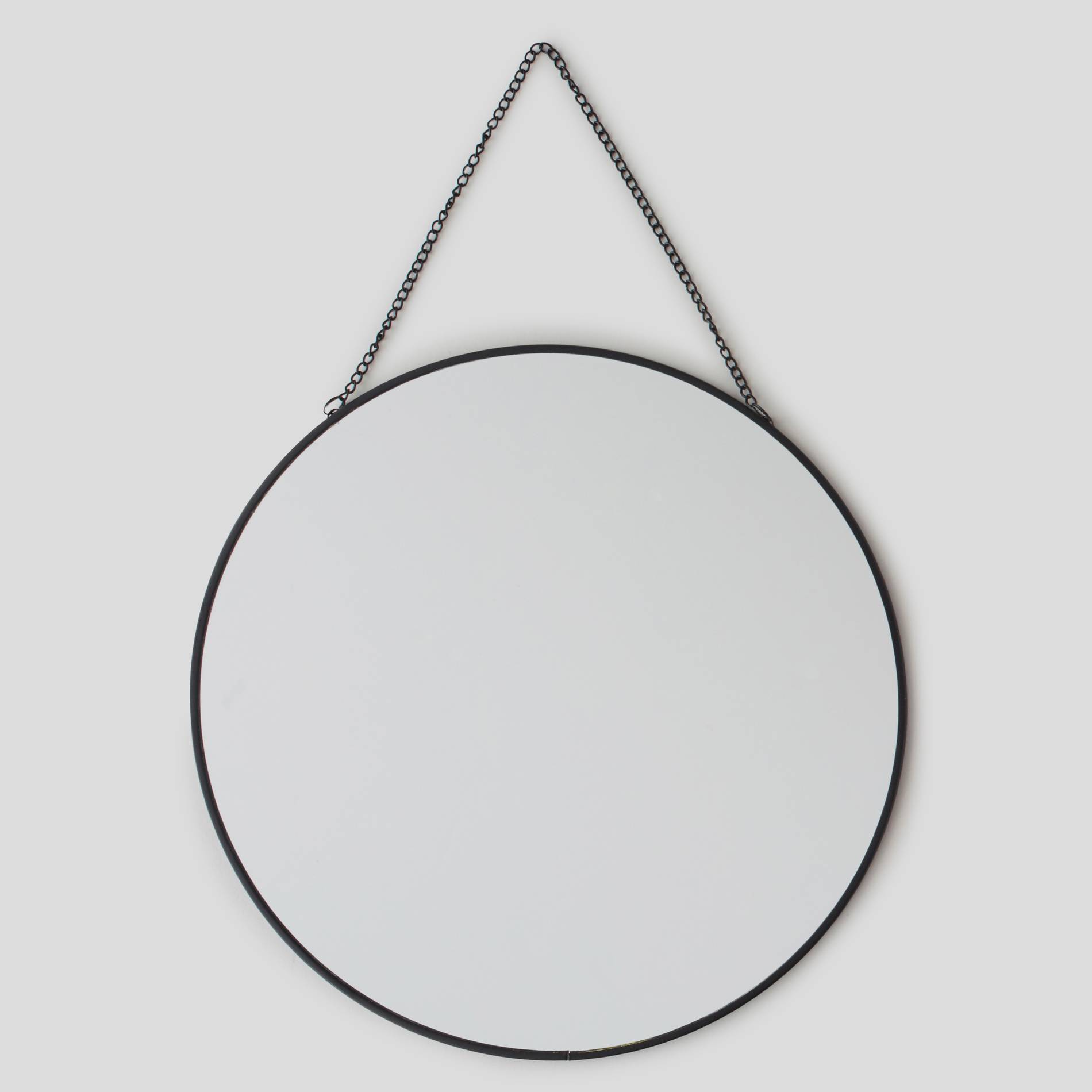 Miroir rond en métal, Noir, large image number 0