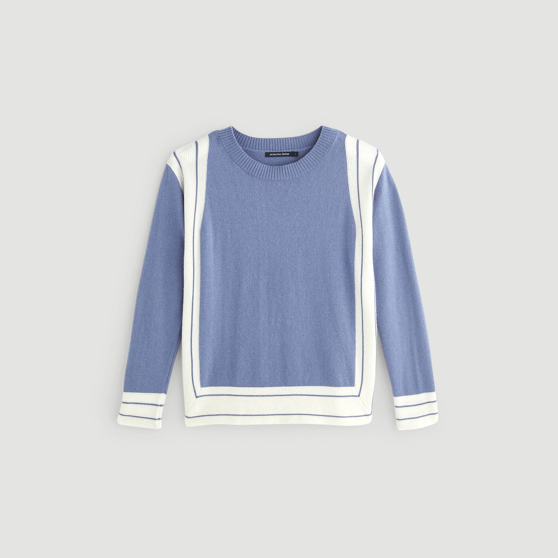 Pull en point fantaisie contenant de la laine, Gris anthracite, large image number 2.0