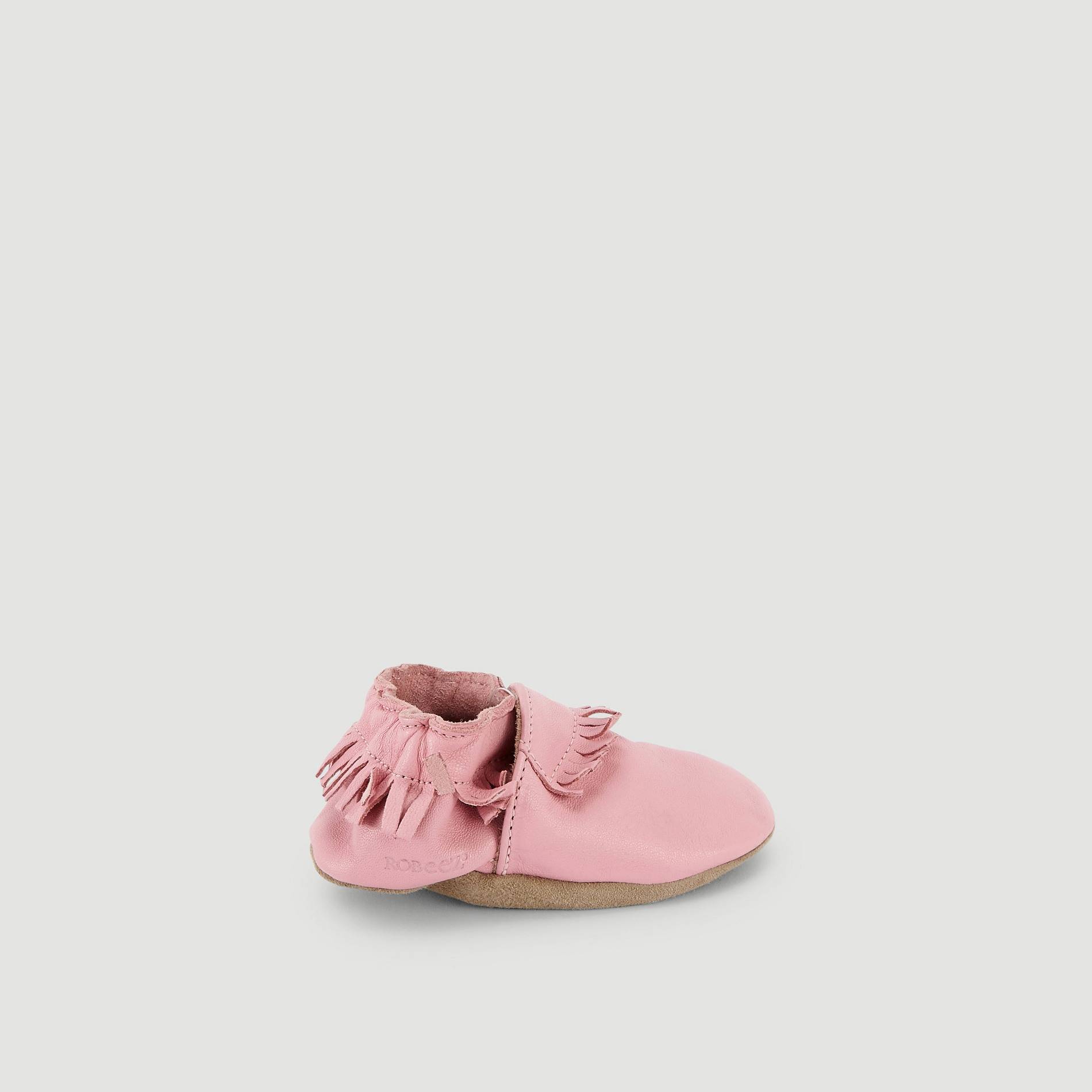 Chaussons à franges - Robeez, Rose pâle, large image number 0
