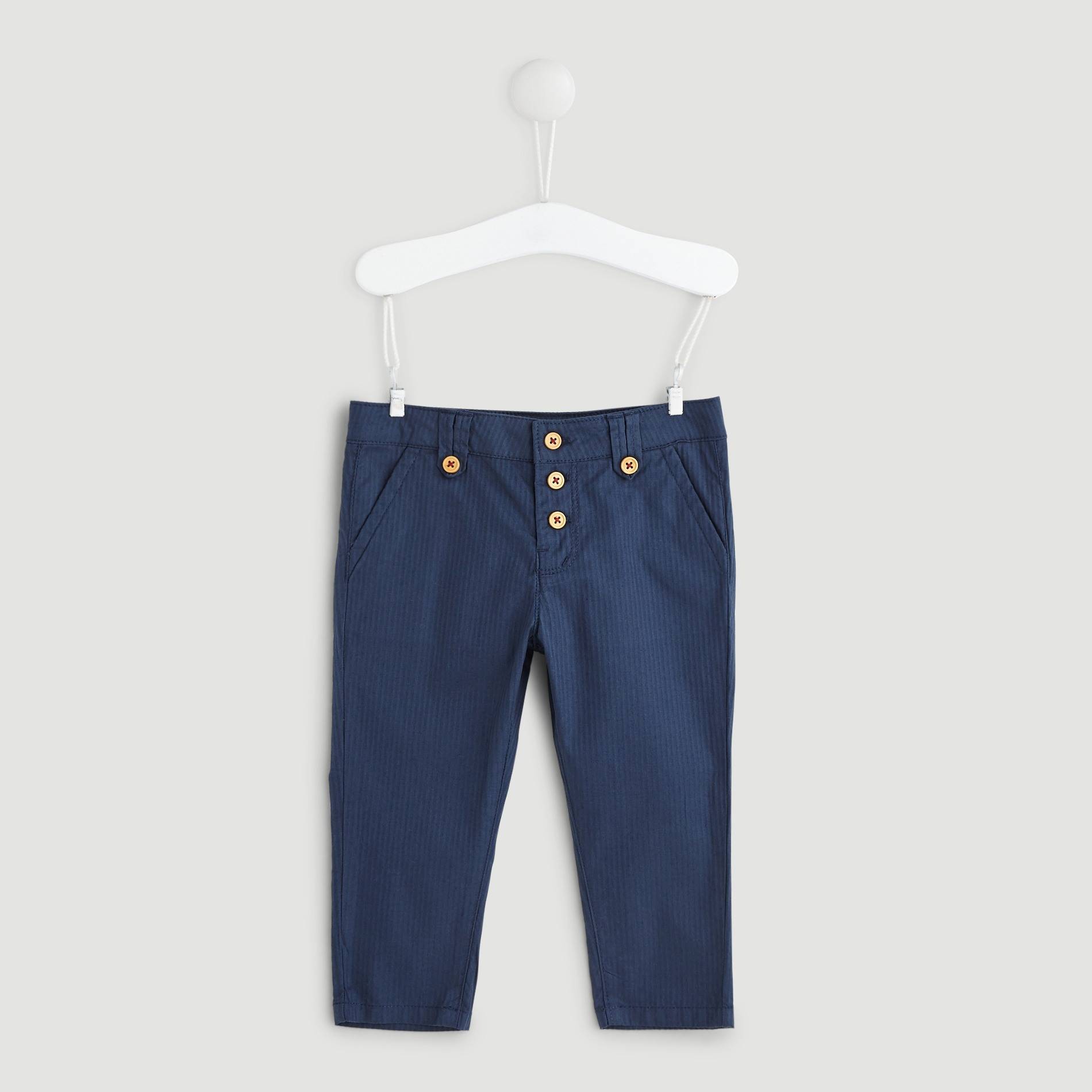 Pantalon twill 3 boutons, Indigo, large image number 0