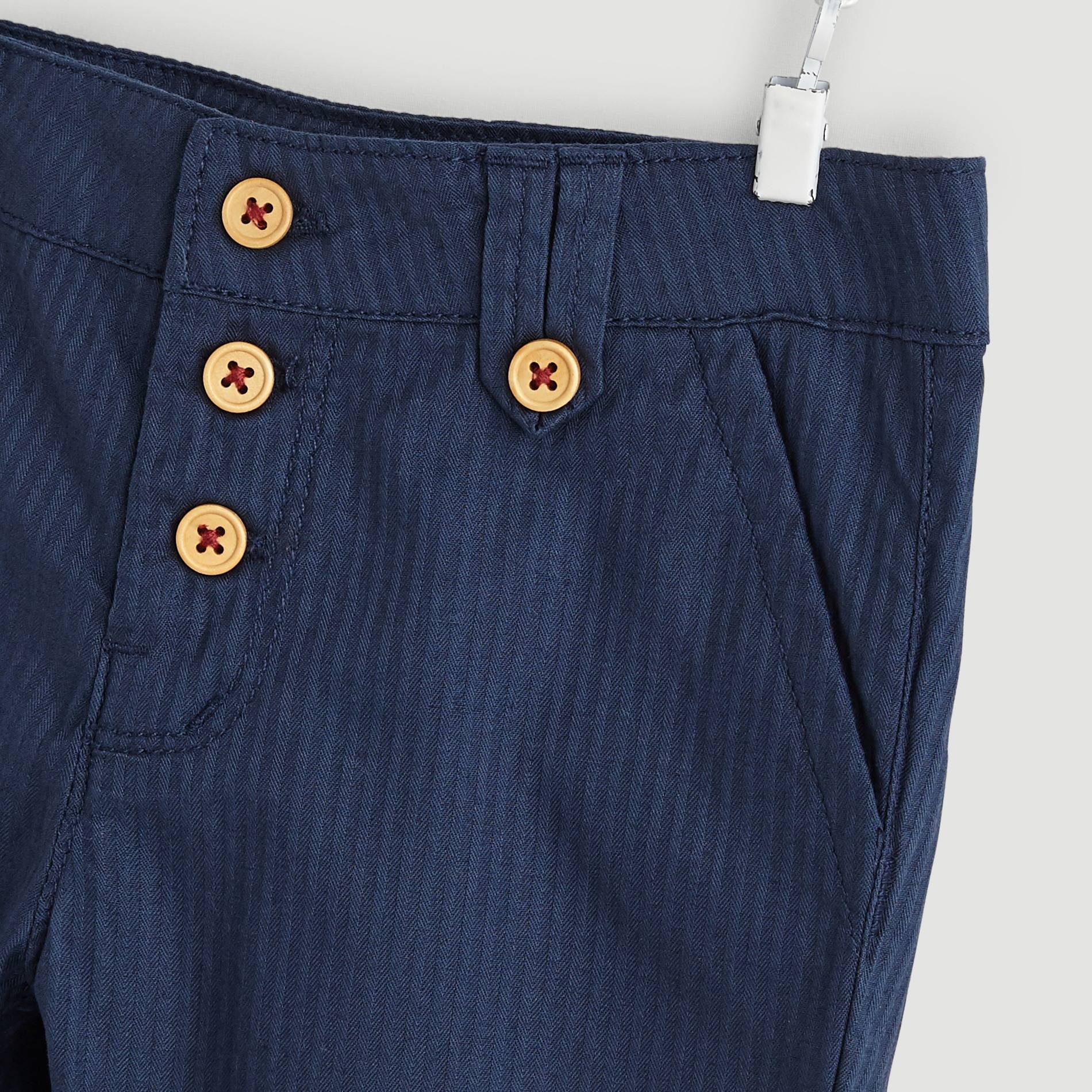Pantalon twill 3 boutons, Indigo, large image number 2
