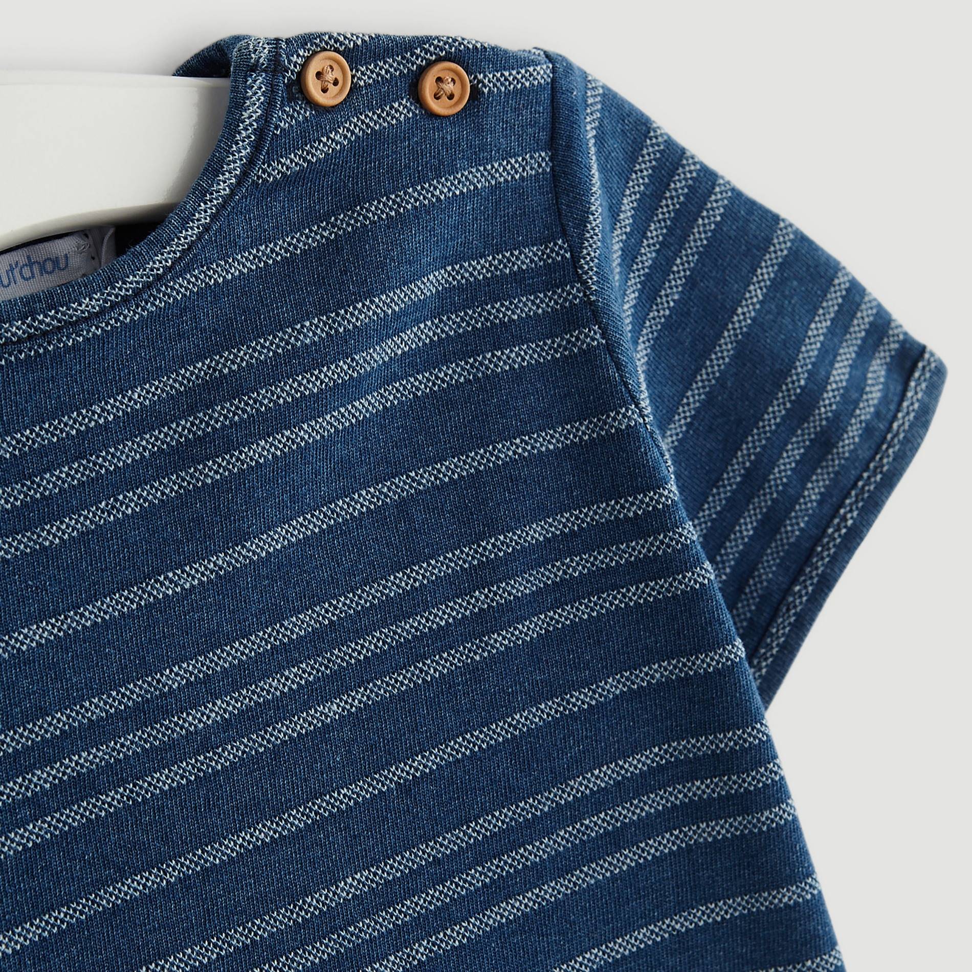 T-shirt manches courtes rayé, Indigo, large image number 2