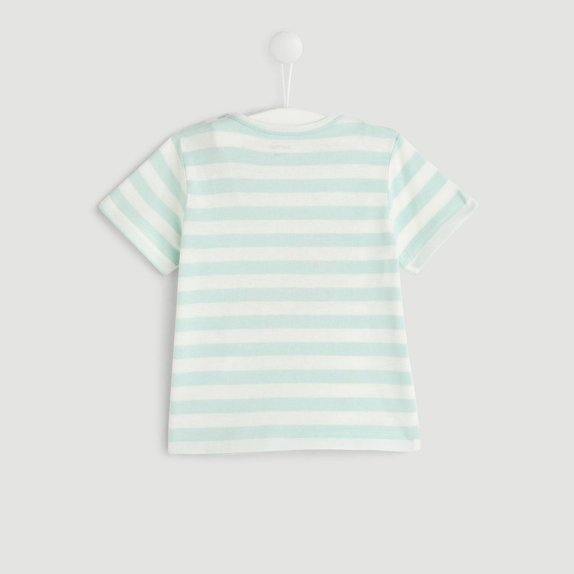 T-shirt manches courtes rayé, Vert pâle , large image number 1