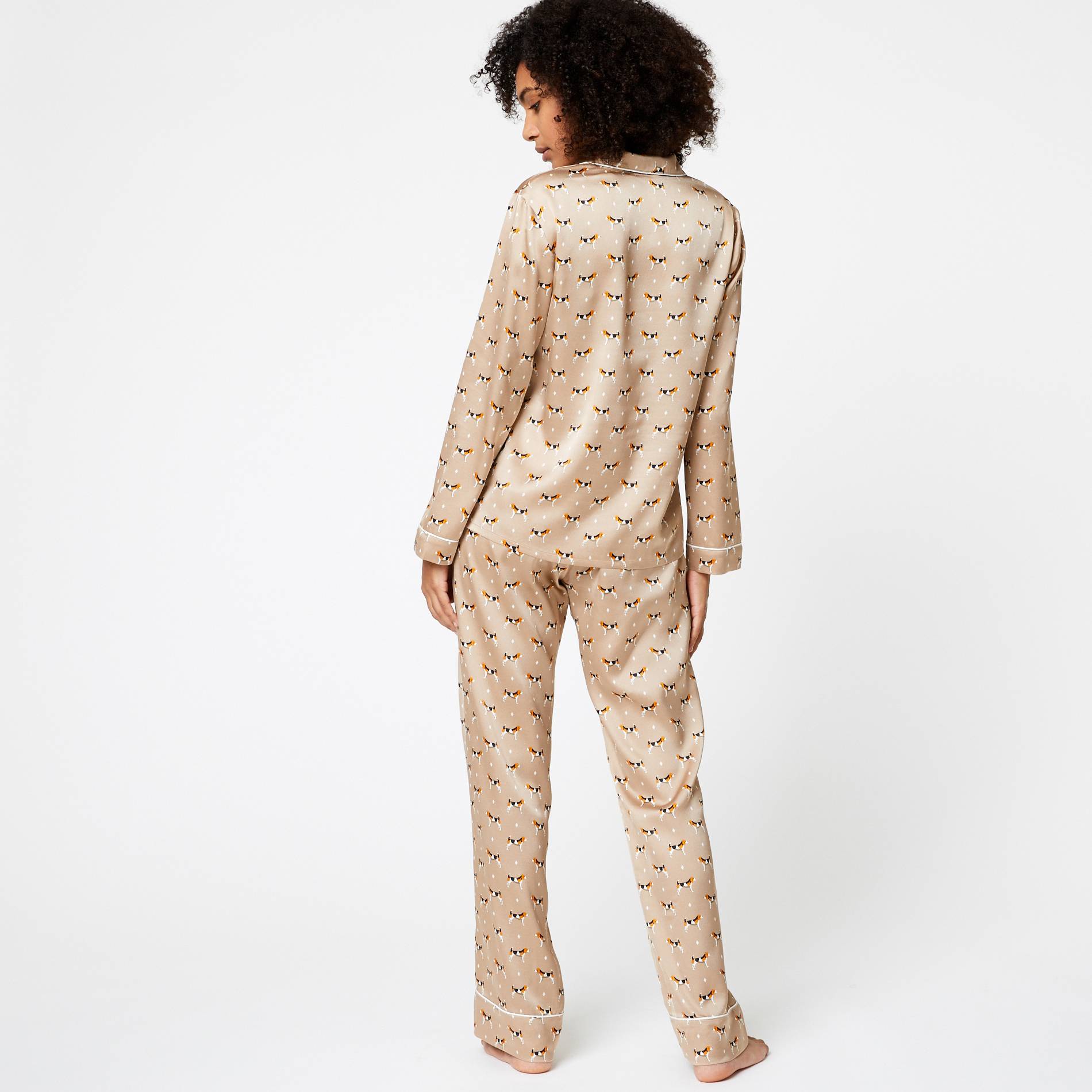 Pyjama imprimé chiens multicolores, Camel, large image number 1