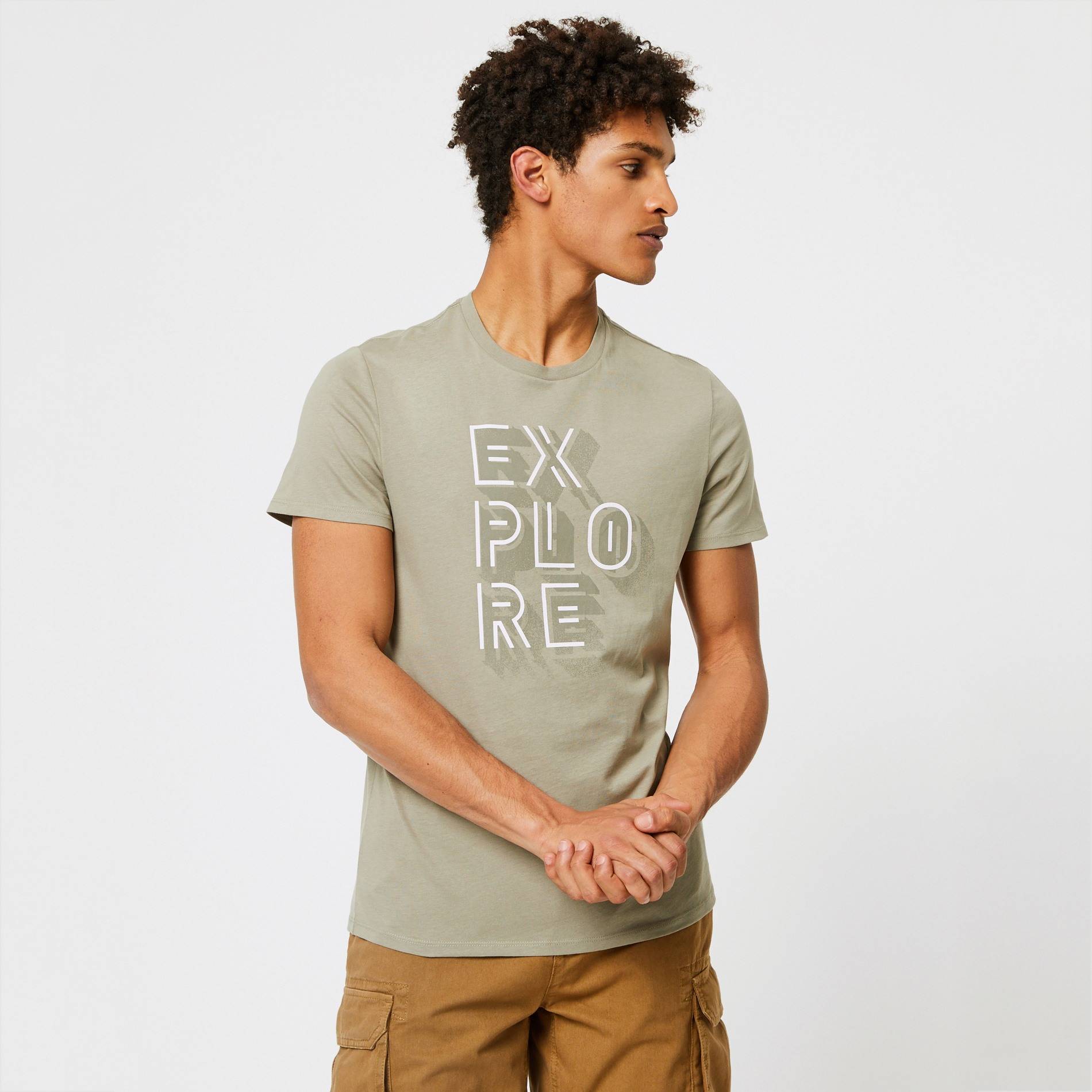 T-shirt imprimé en coton issu de l'agriculture biologique, Gris moyen, large image number 0.0