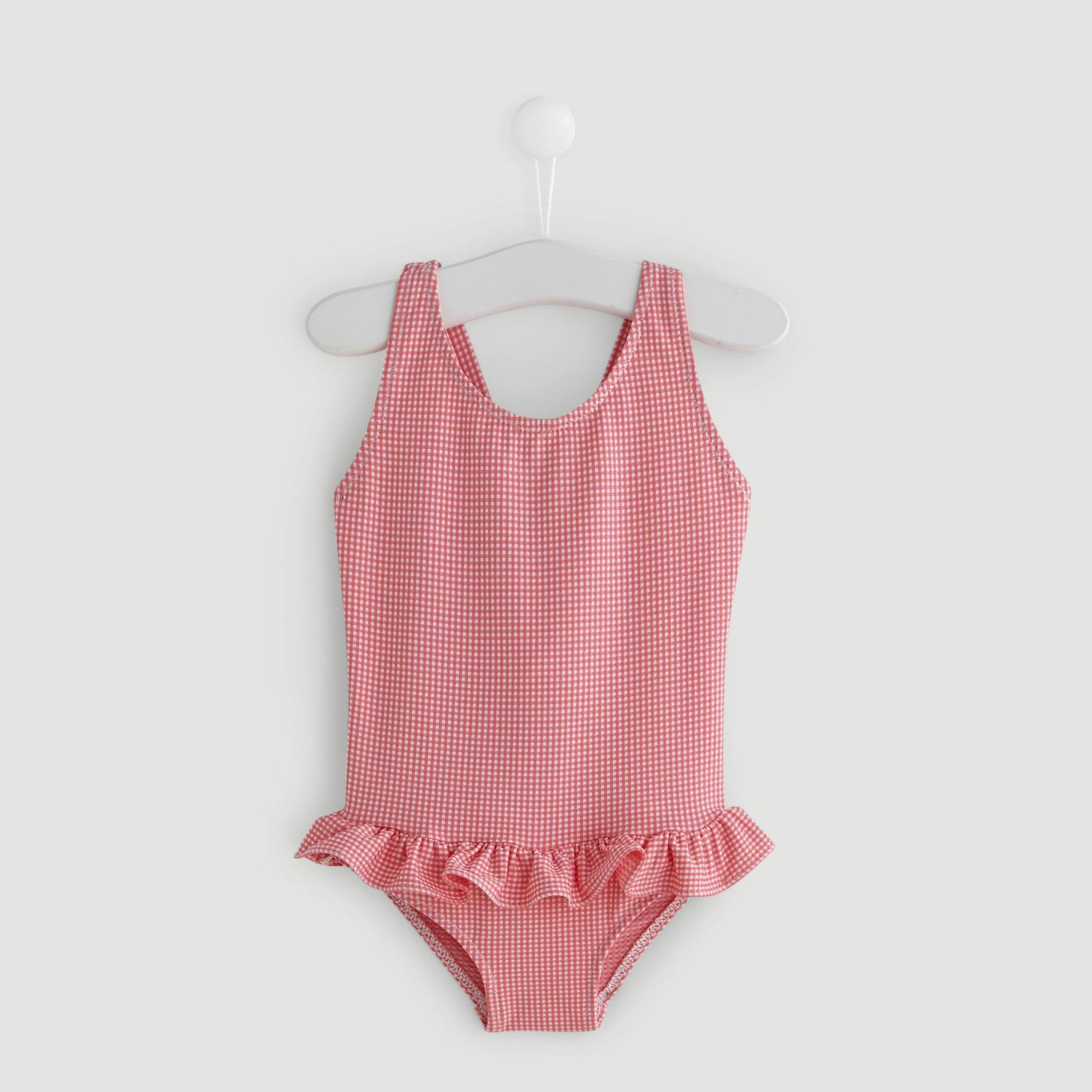 Maillot de bain 1 pièce à carreaux, Bois de rose, large image number 0