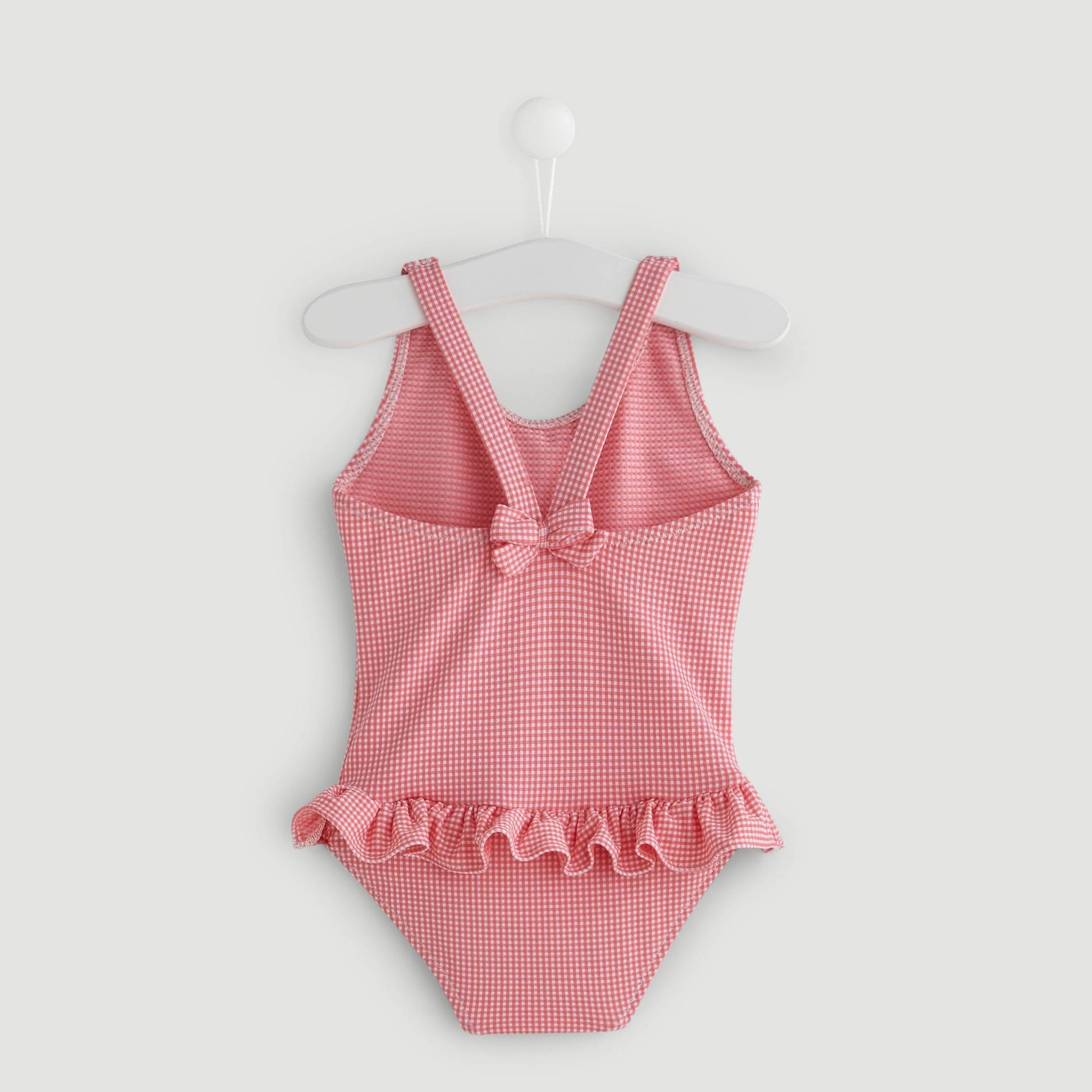Maillot de bain 1 pièce à carreaux, Bois de rose, large image number 1.0