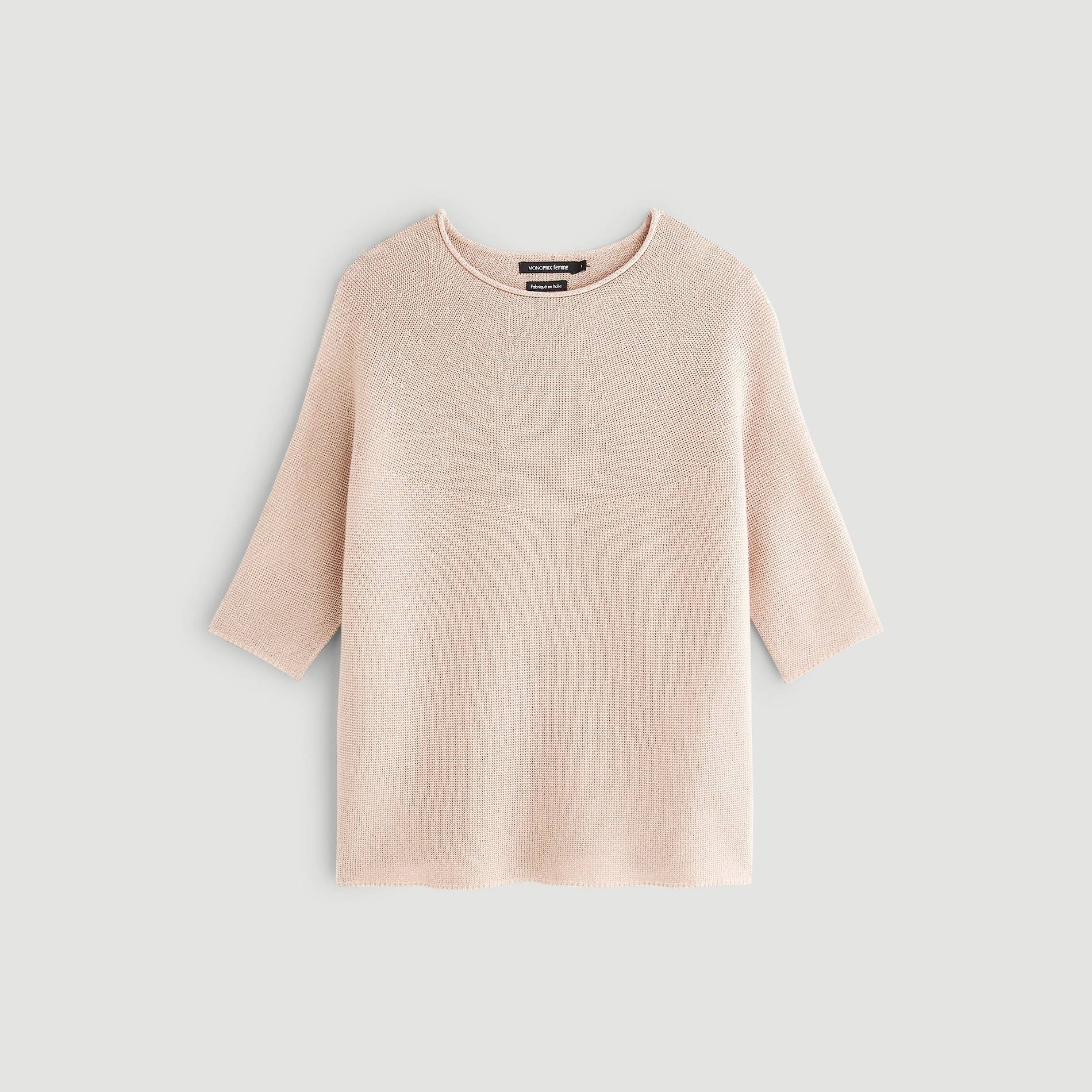 Pull italien contenant du lurex, Rose pâle, large image number 2.0