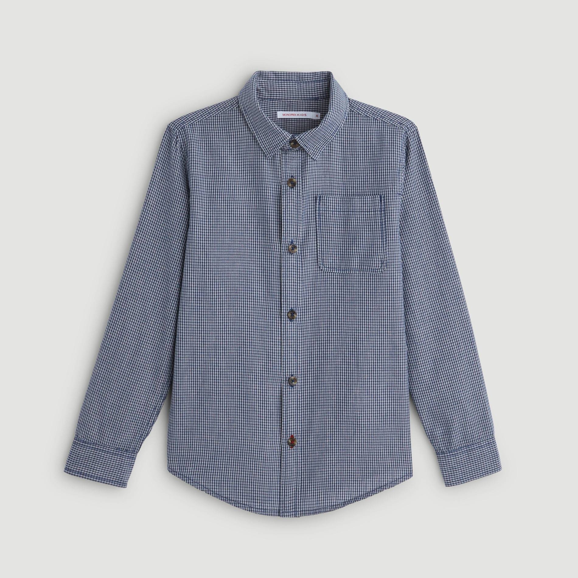 Chemise à carreaux, Indigo, large image number 0