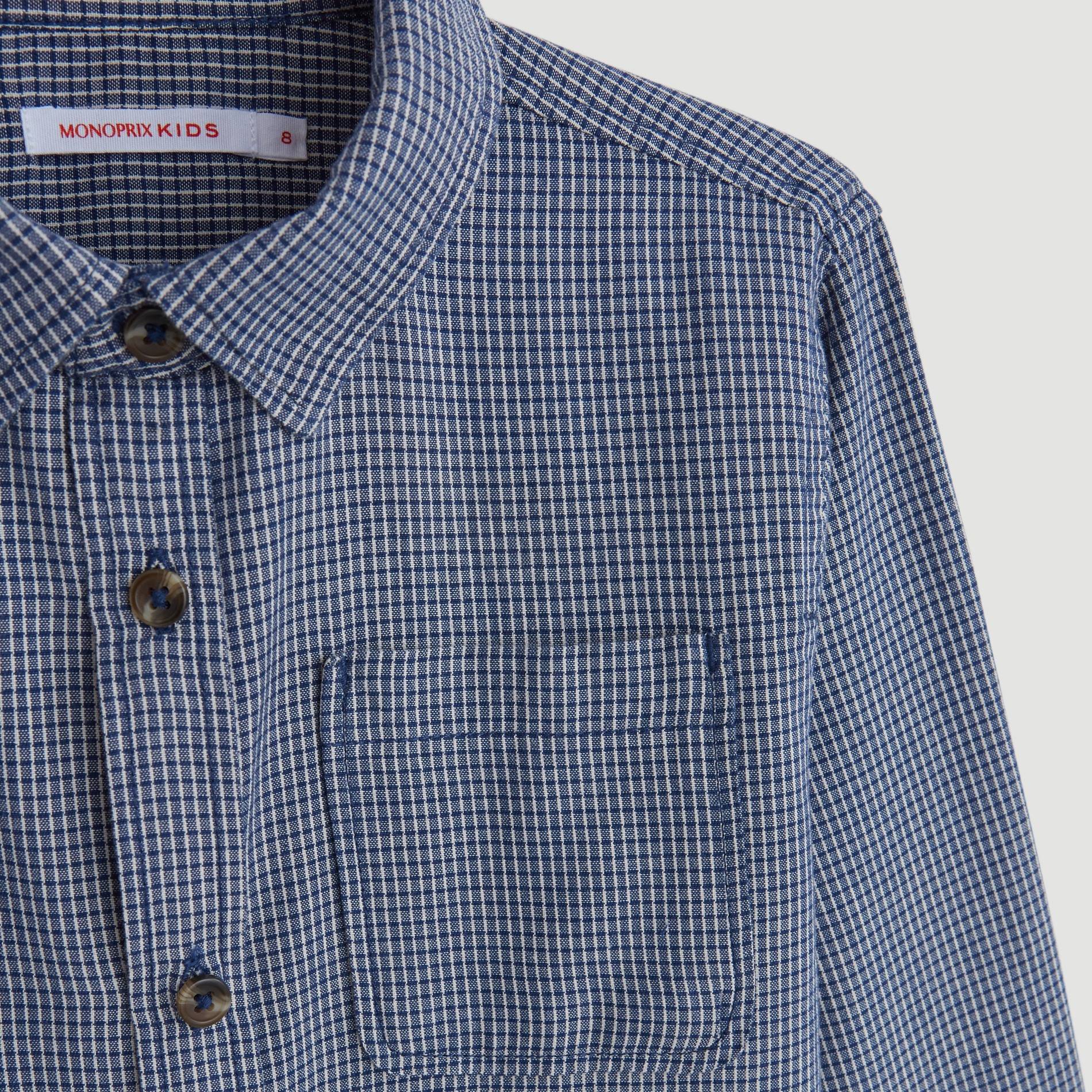 Chemise à carreaux, Indigo, large image number 2.0