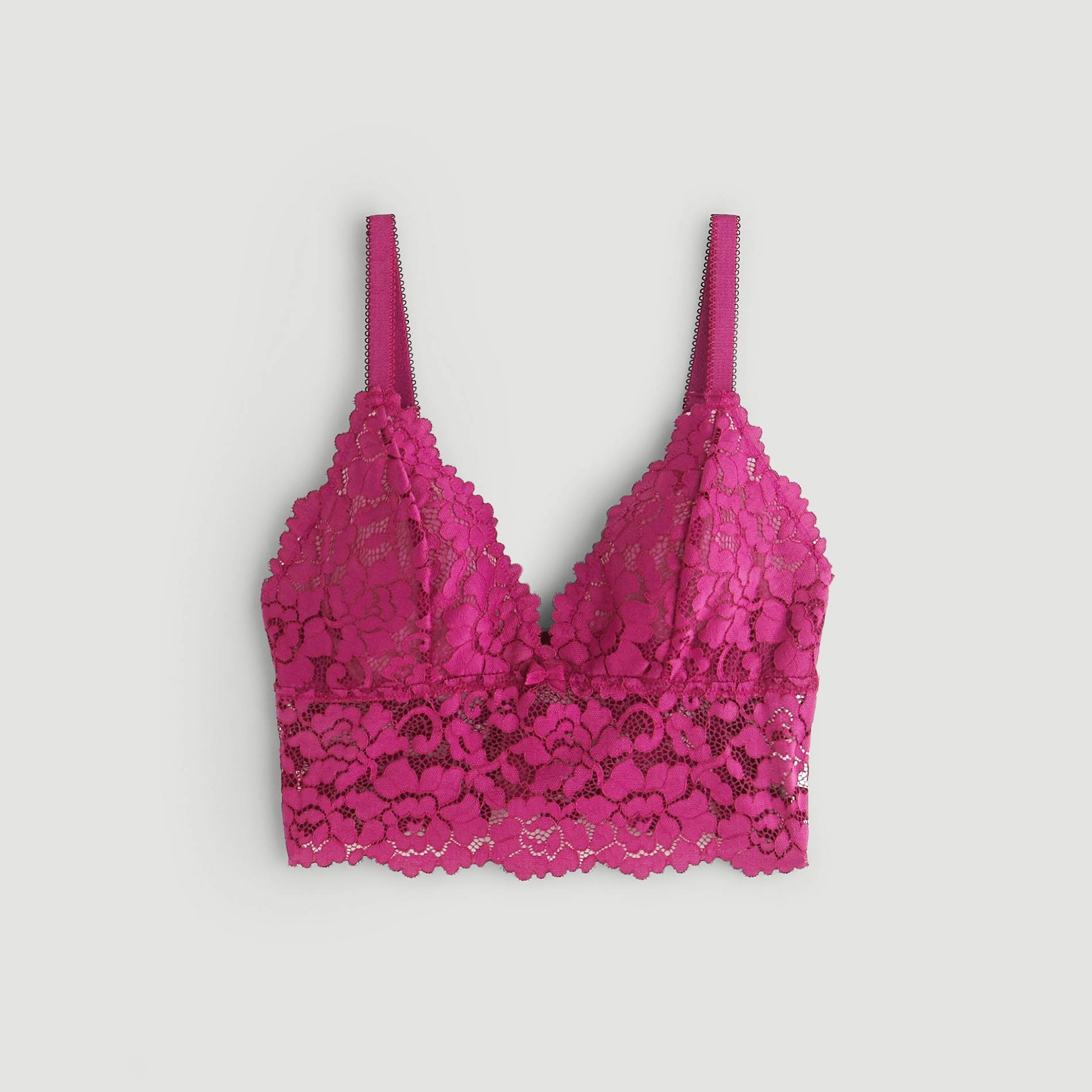 Soutien-gorge triangle bustier en dentelle, Pourpre, large image number 2