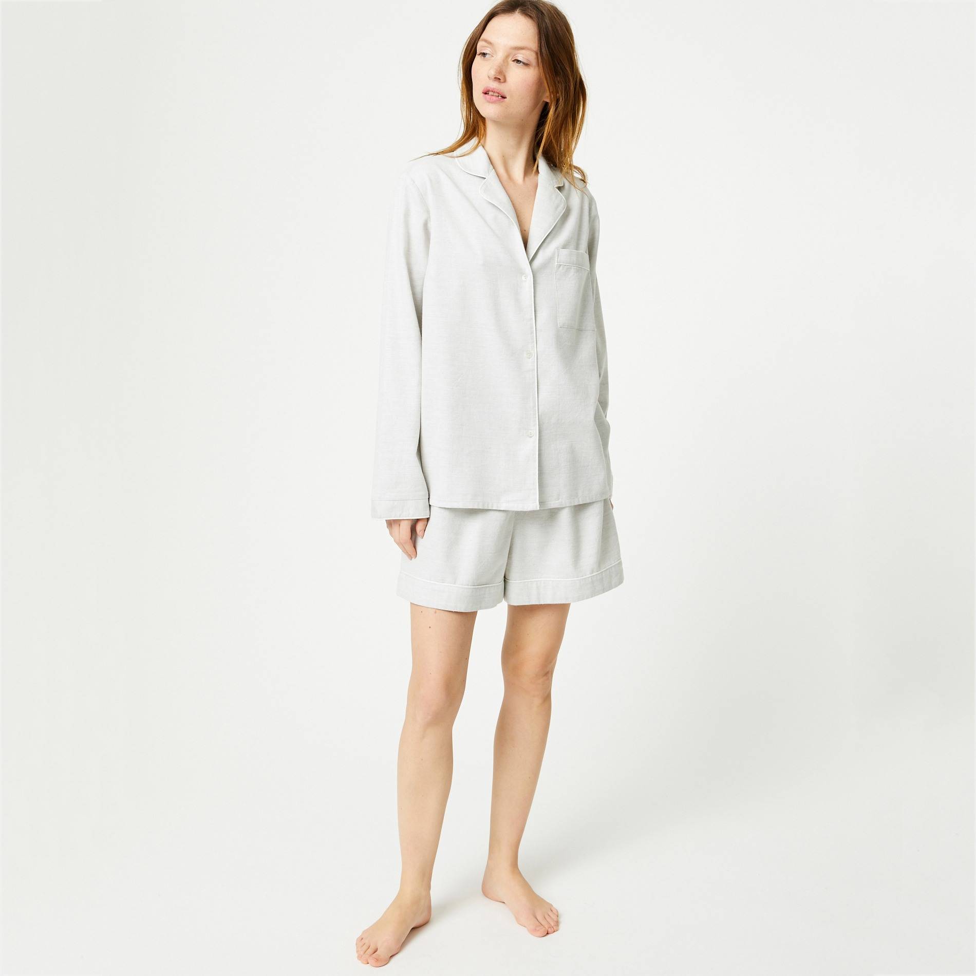 Pyjama short gris, Gris moyen, large image number 0