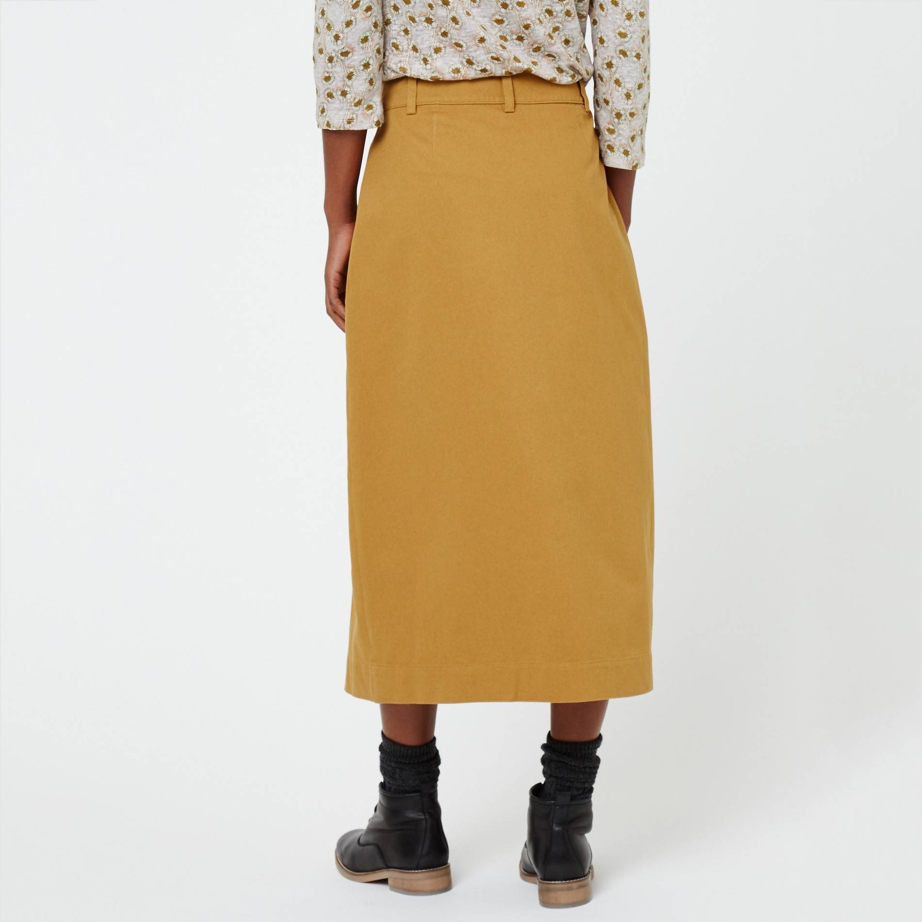 Jupe midi, Chocolat, large image number 1