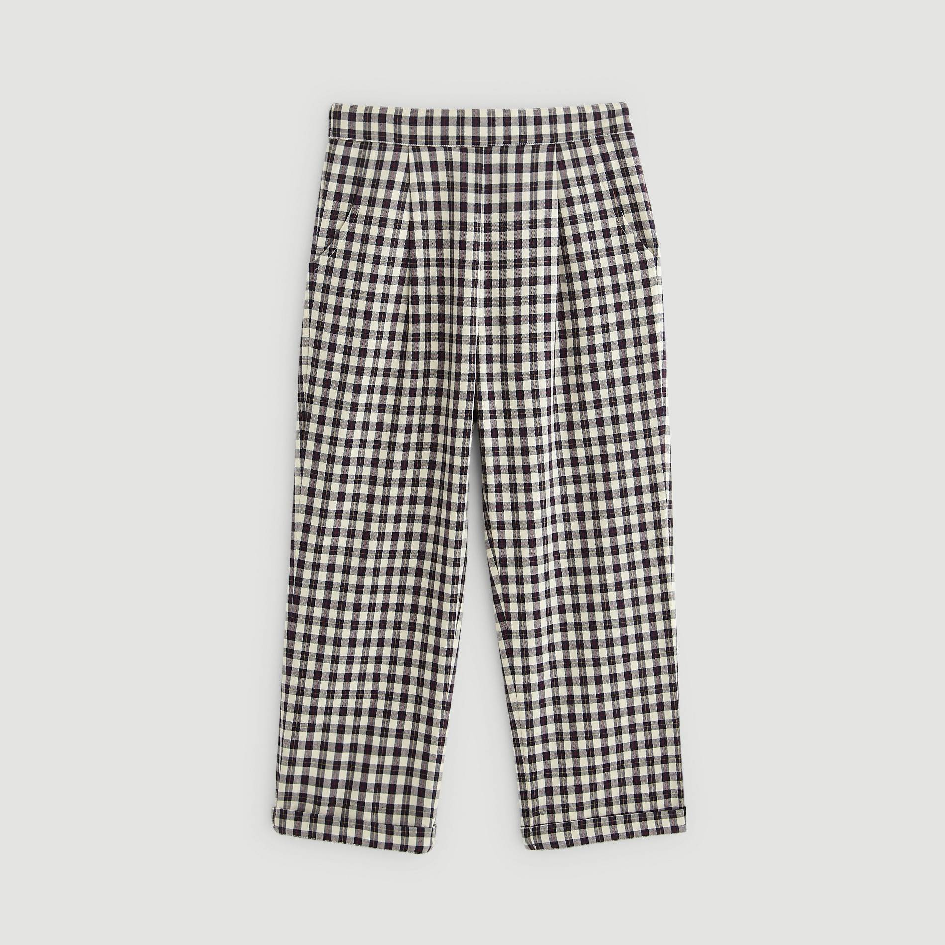 Pantalon &agrave; carreaux, Ecru, large image number 0