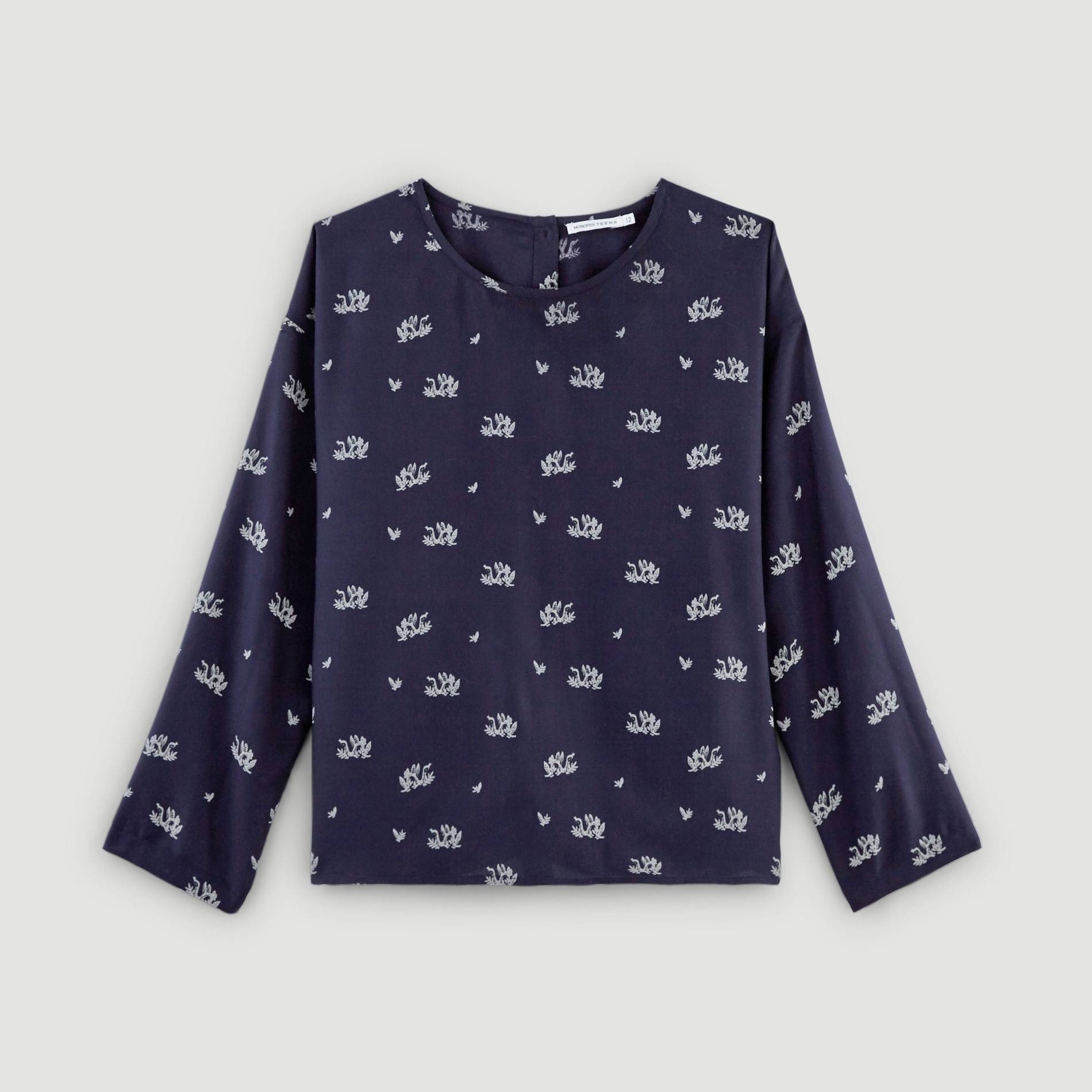 Blouse imprimée, Bleu marine, large image number 1