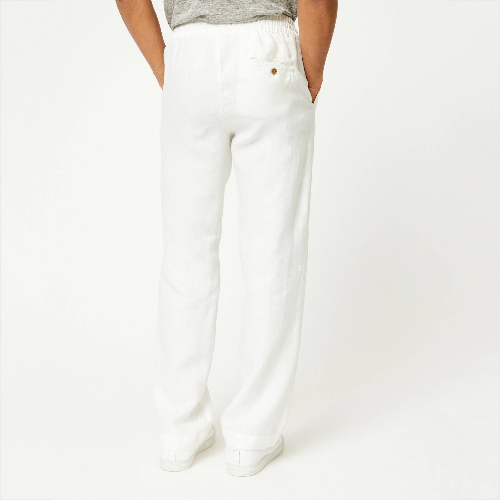 Pantalon en lin, Blanc, large image number 1