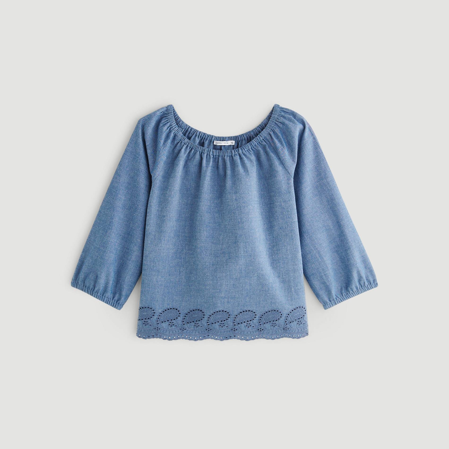 Blouse denim, Indigo, large image number 1.0