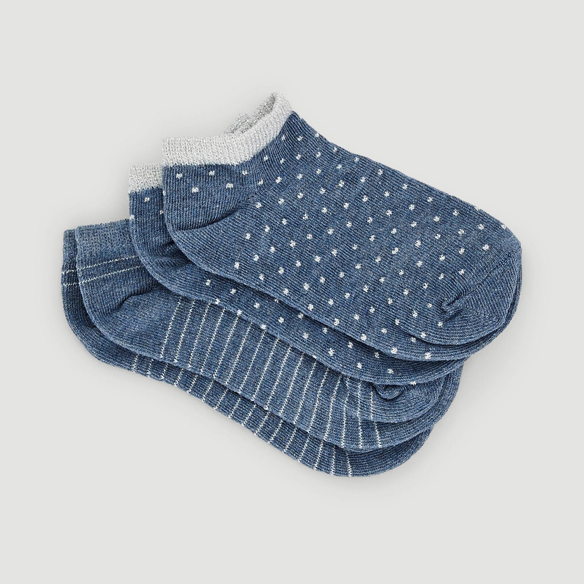Lot de 2 paires de chaussettes ultra-courtes, Indigo, large image number 0.0