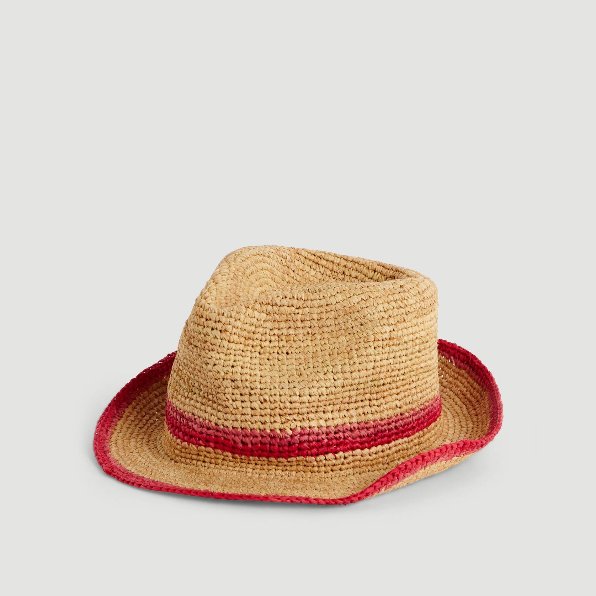 Chapeau en raphia, Brique, large image number 0