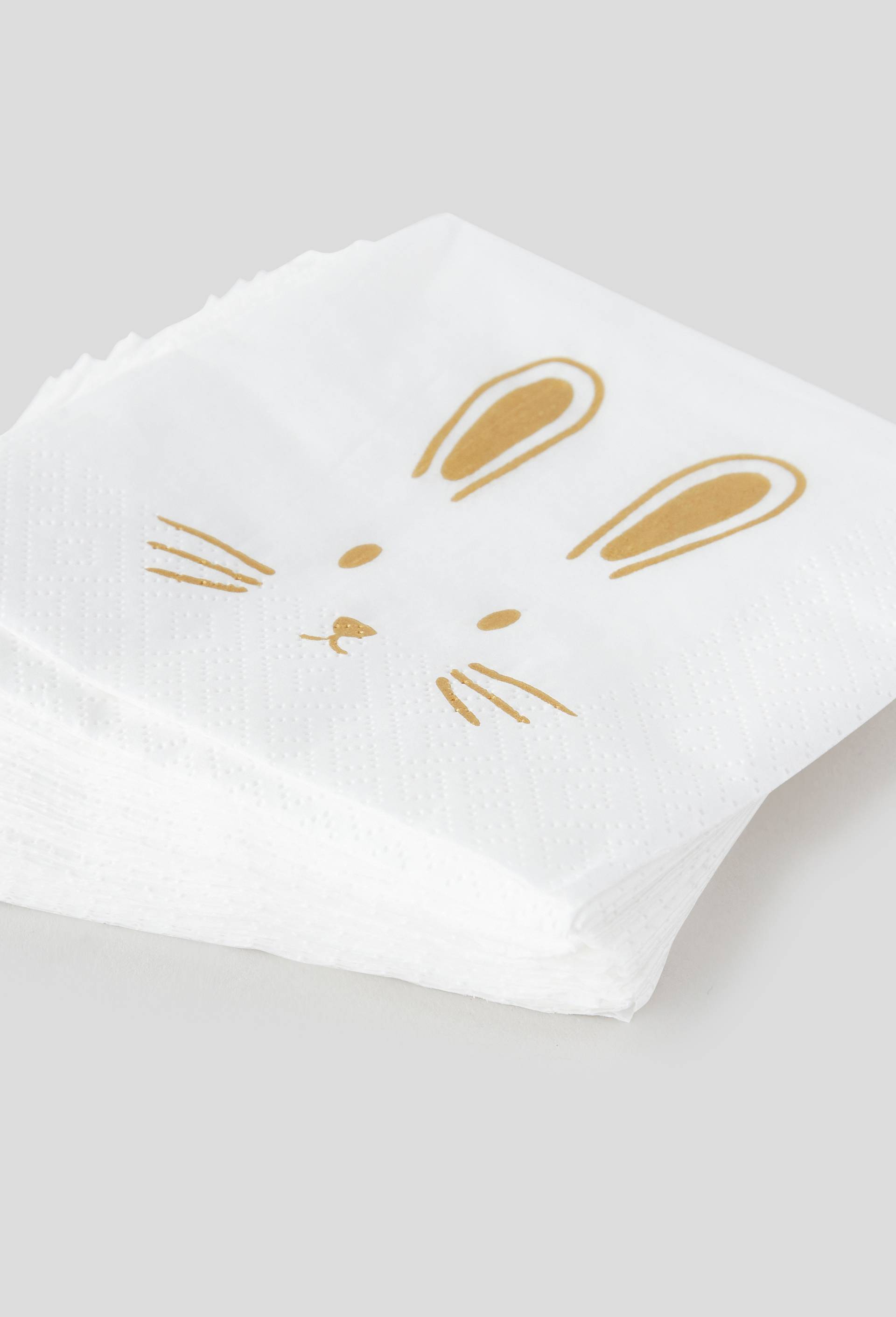 20 serviettes 25x25cm imprimé lapin, Jaune foncé, large image number 1.0