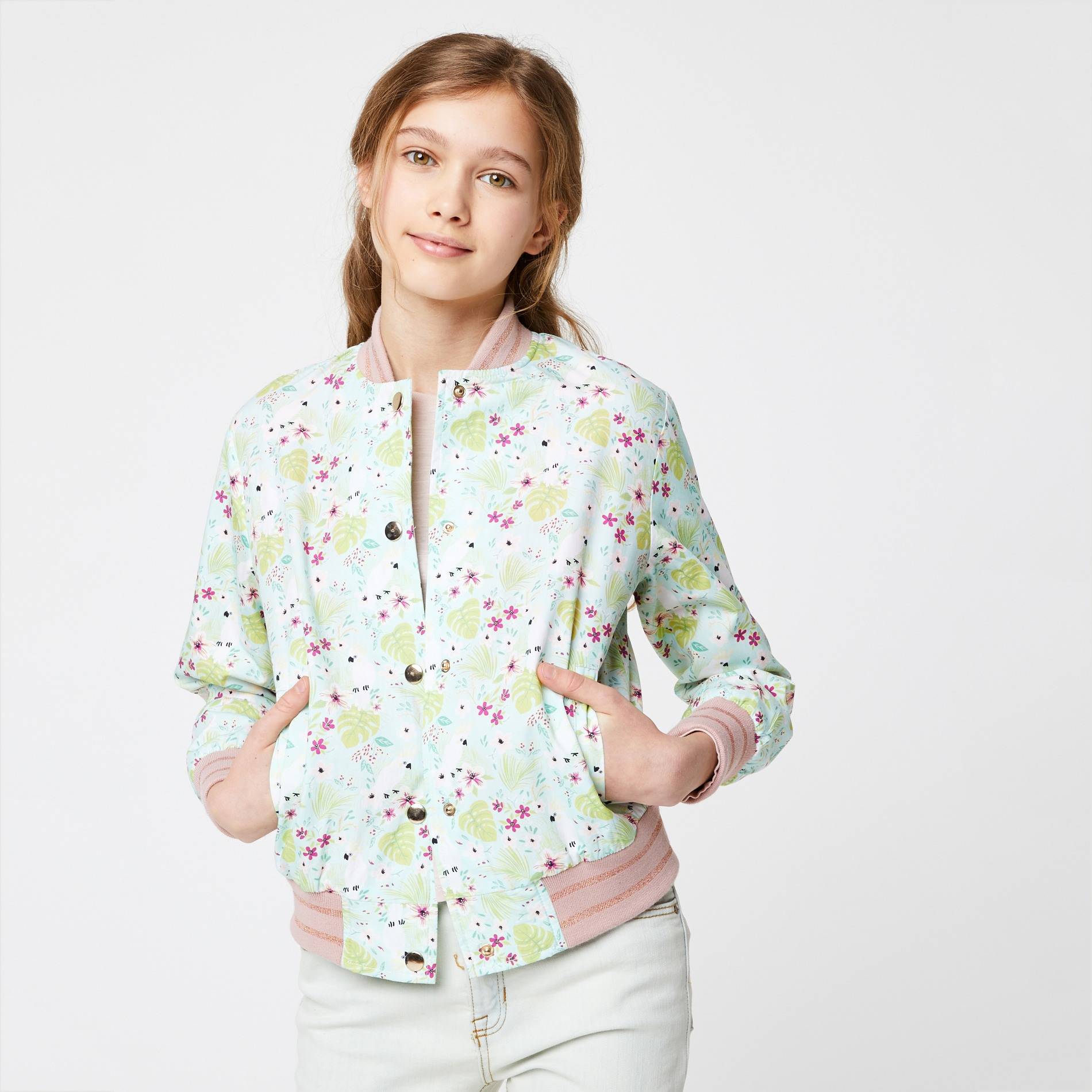 Blouson teddy imprimé, Vert pâle , large image number 0