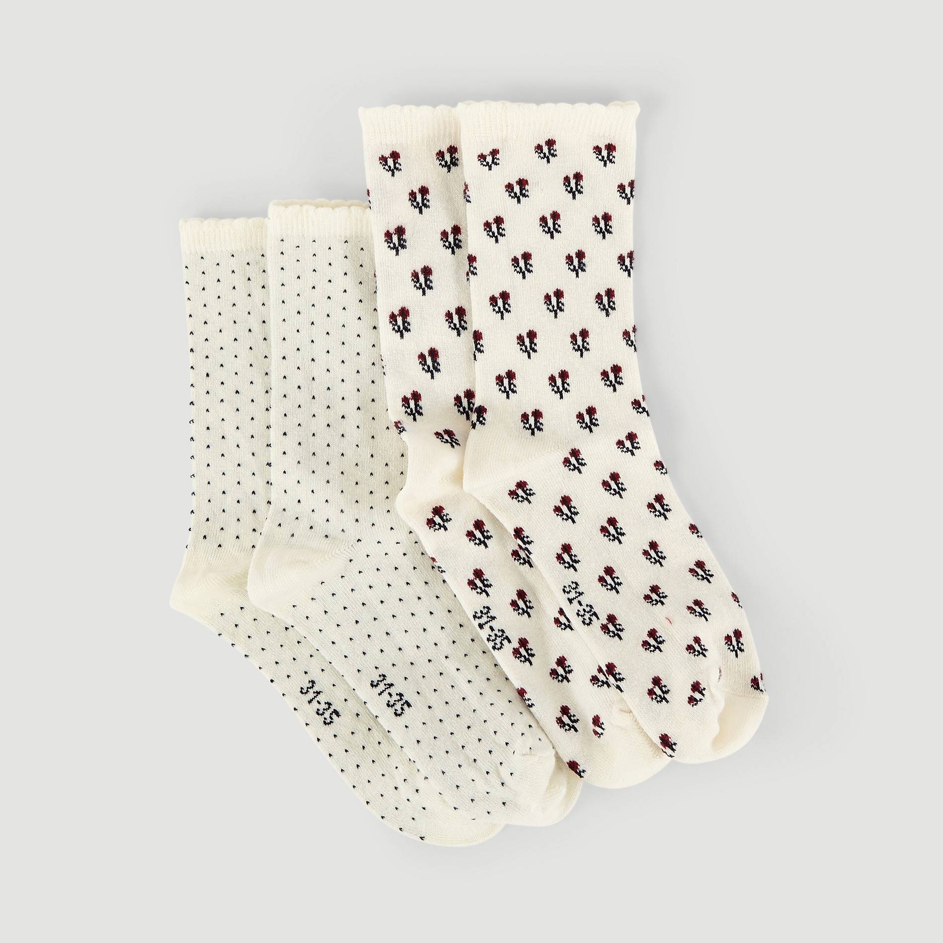Lot de 2 paires de chaussettes, Ecru, large image number 0