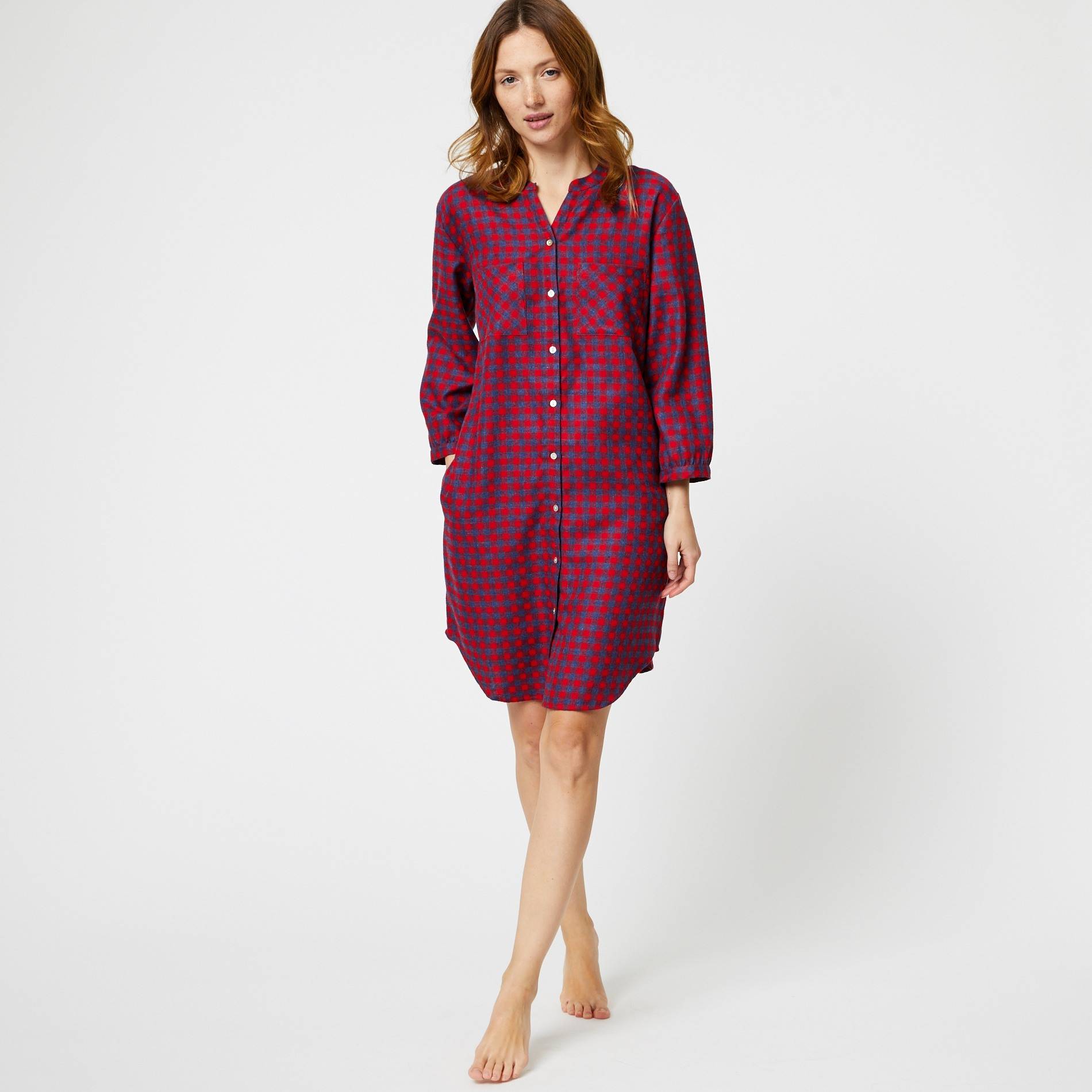 Chemise de nuit à carreaux, Rouge, large image number 0.0