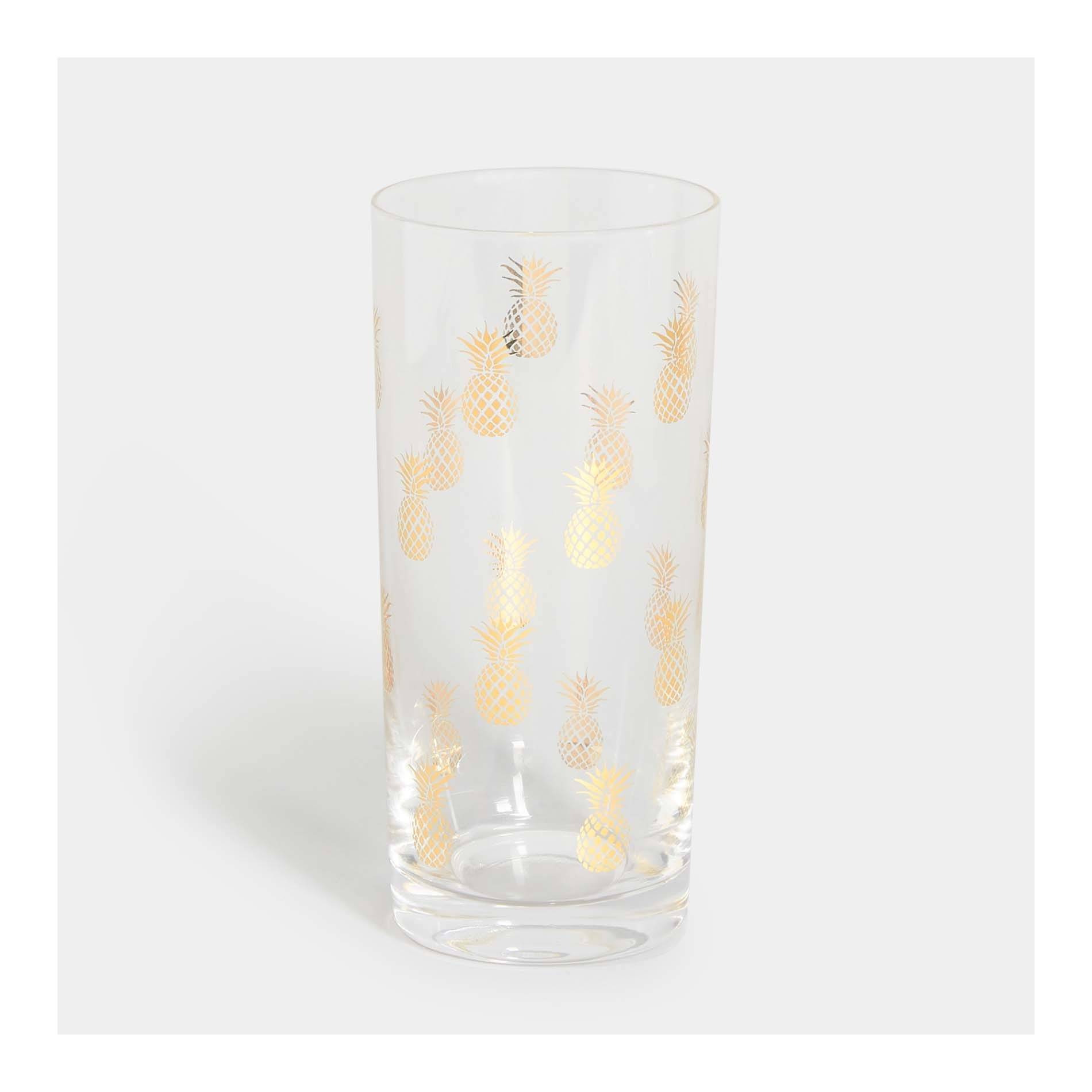 Gobelet haut motif ananas doré, Blanc, large image number 0
