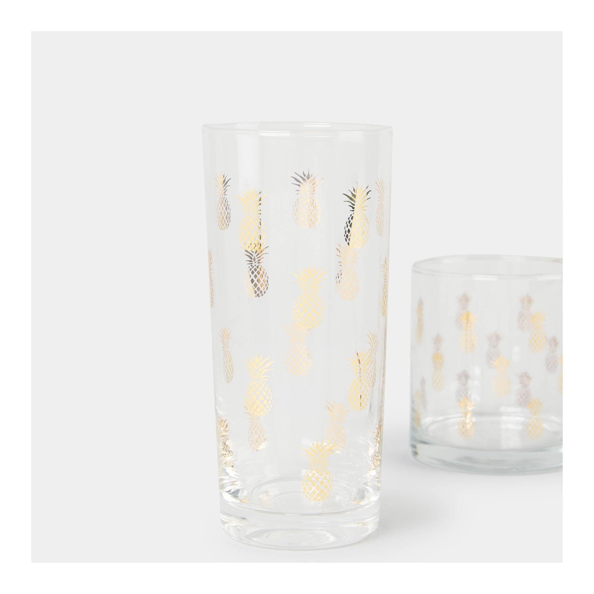 Gobelet haut motif ananas doré, Blanc, large image number 1.0