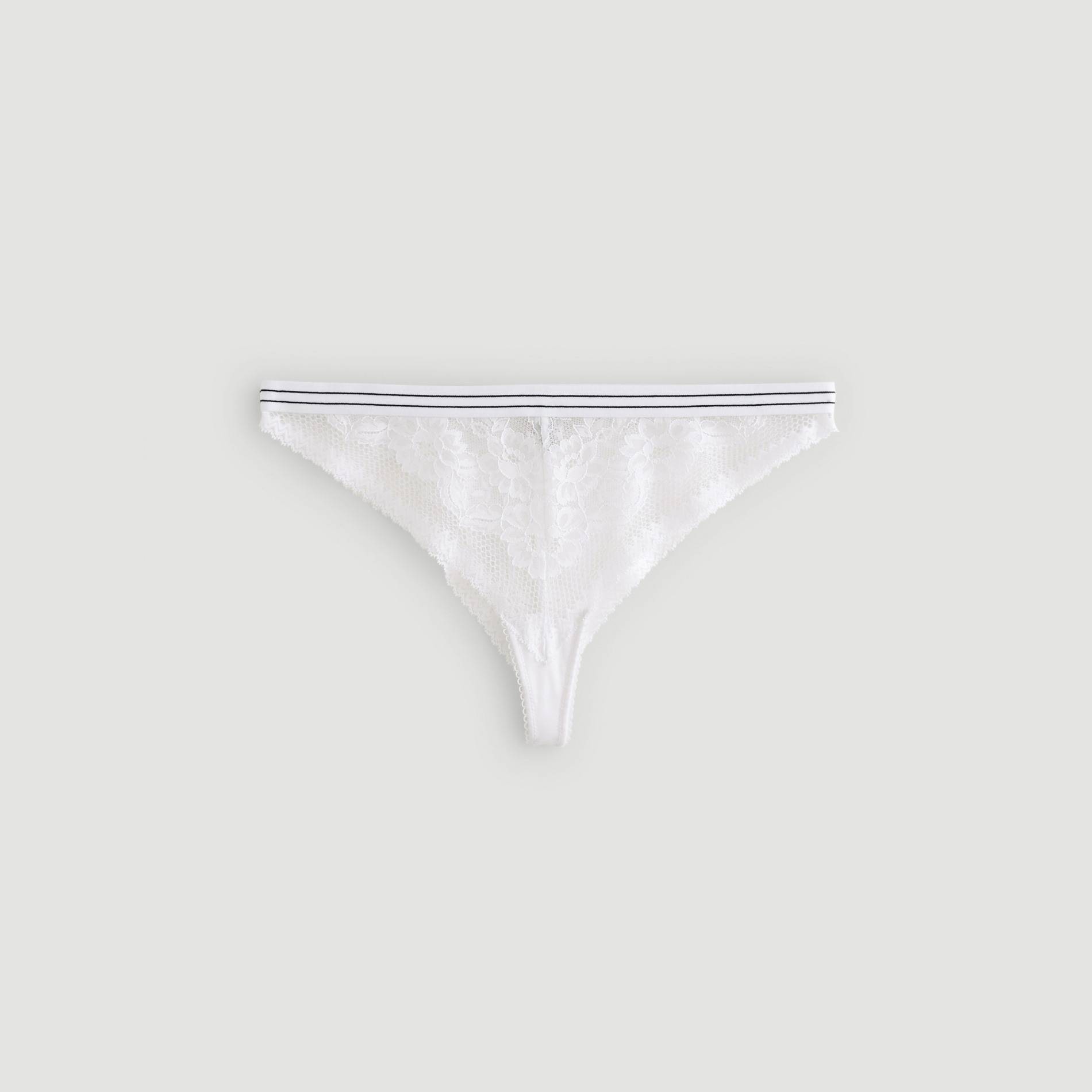 Tanga en dentelle, Blanc, large image number 2