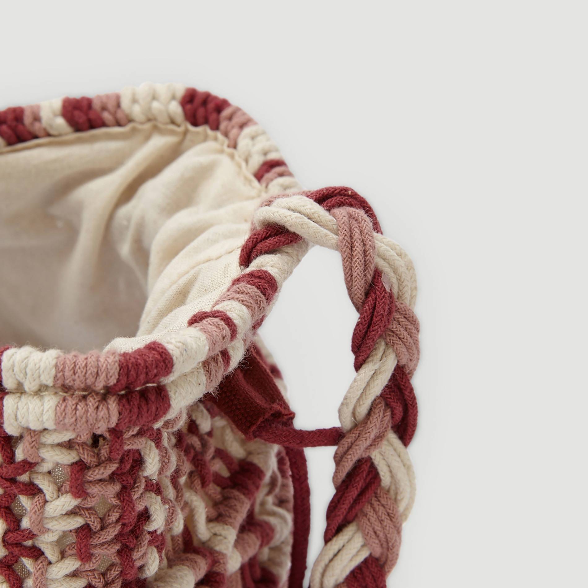 Sac seau en macramé, Brun, large image number 2.0