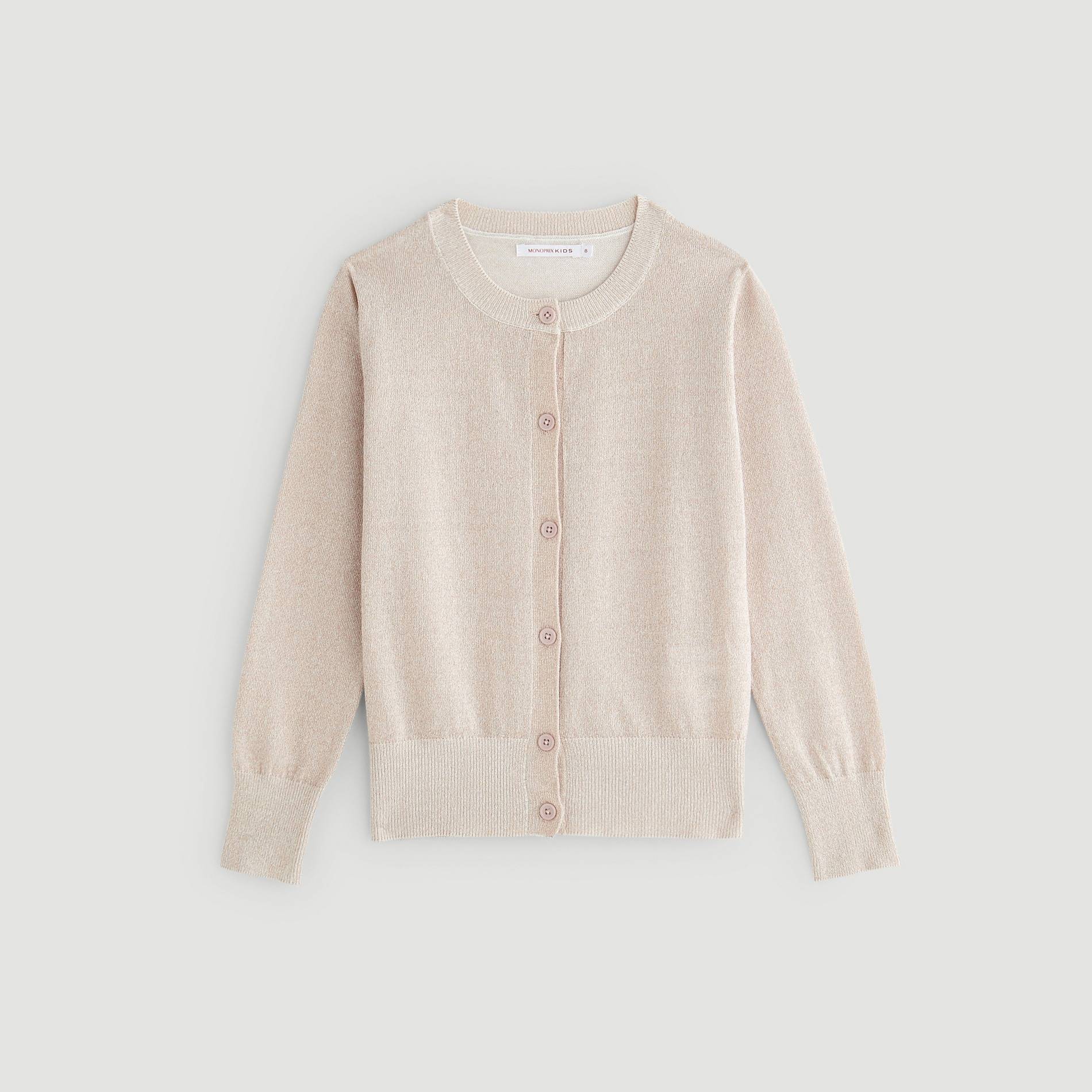 Cardigan brillant, Ecru, large image number 0.0