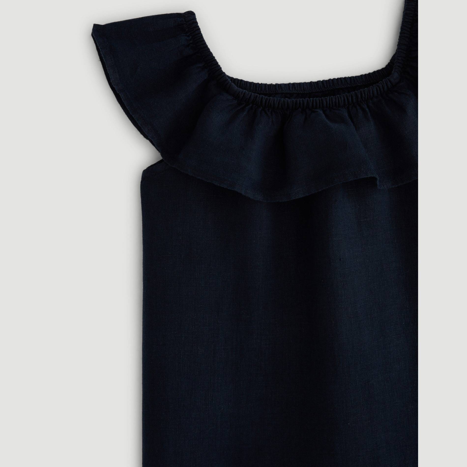 Robe en lin, Bleu marine, large image number 2.0