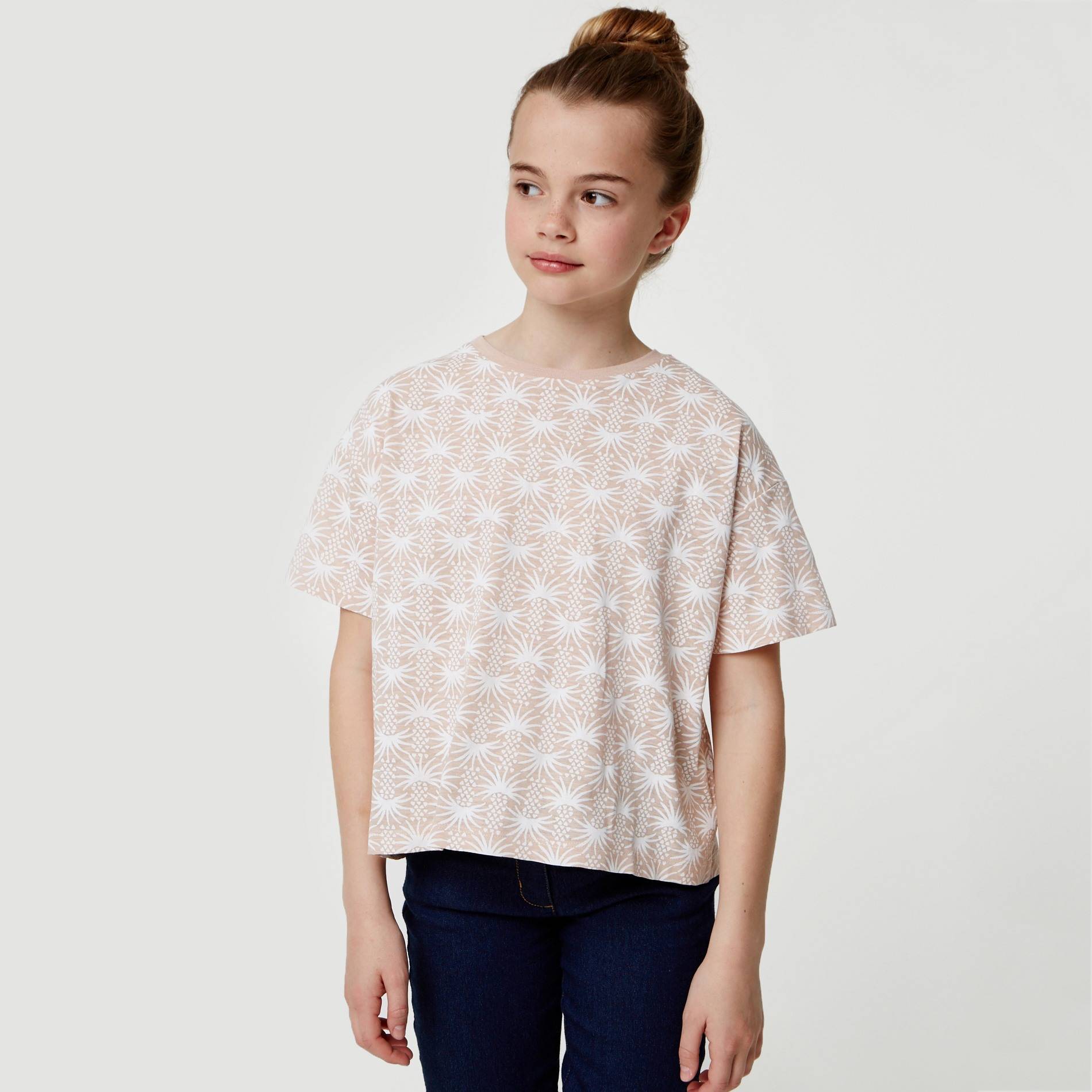 T-shirt manches courtes imprimé, Brun clair, large image number 0.0