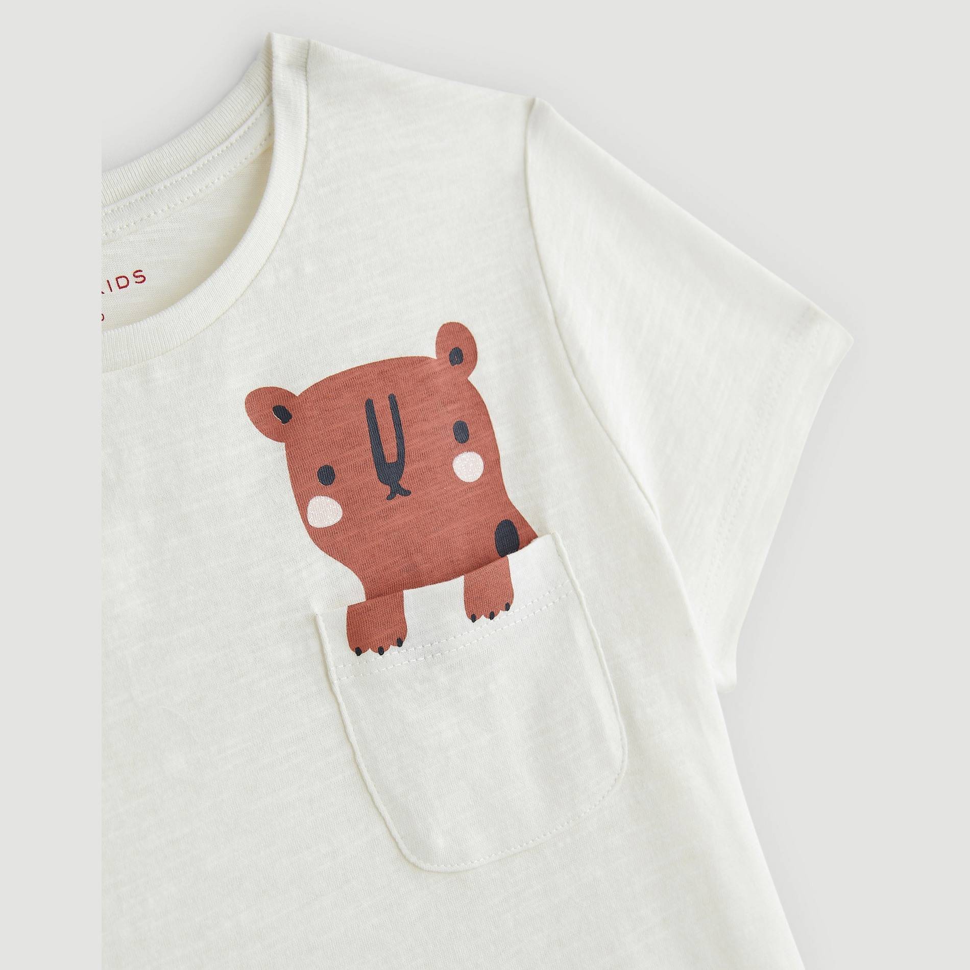 T-shirt manches courtes imprimé, Ecru, large image number 2.0