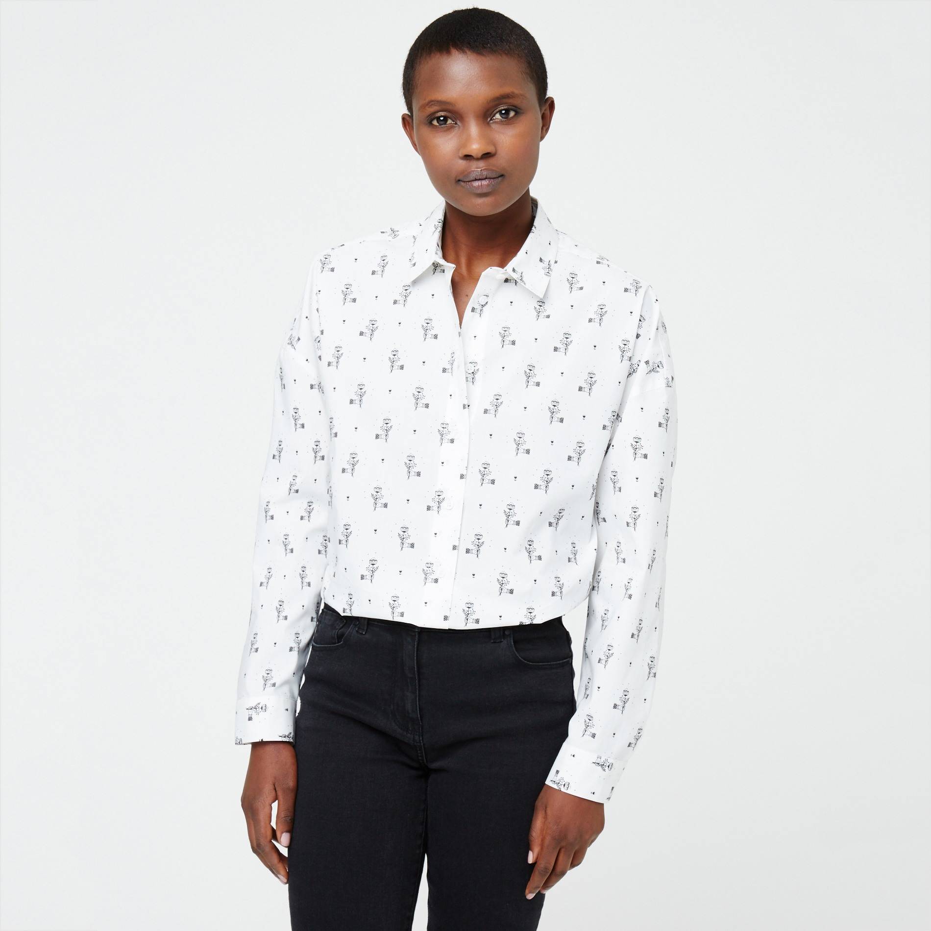 Chemise imprimée, Ecru, large image number 0