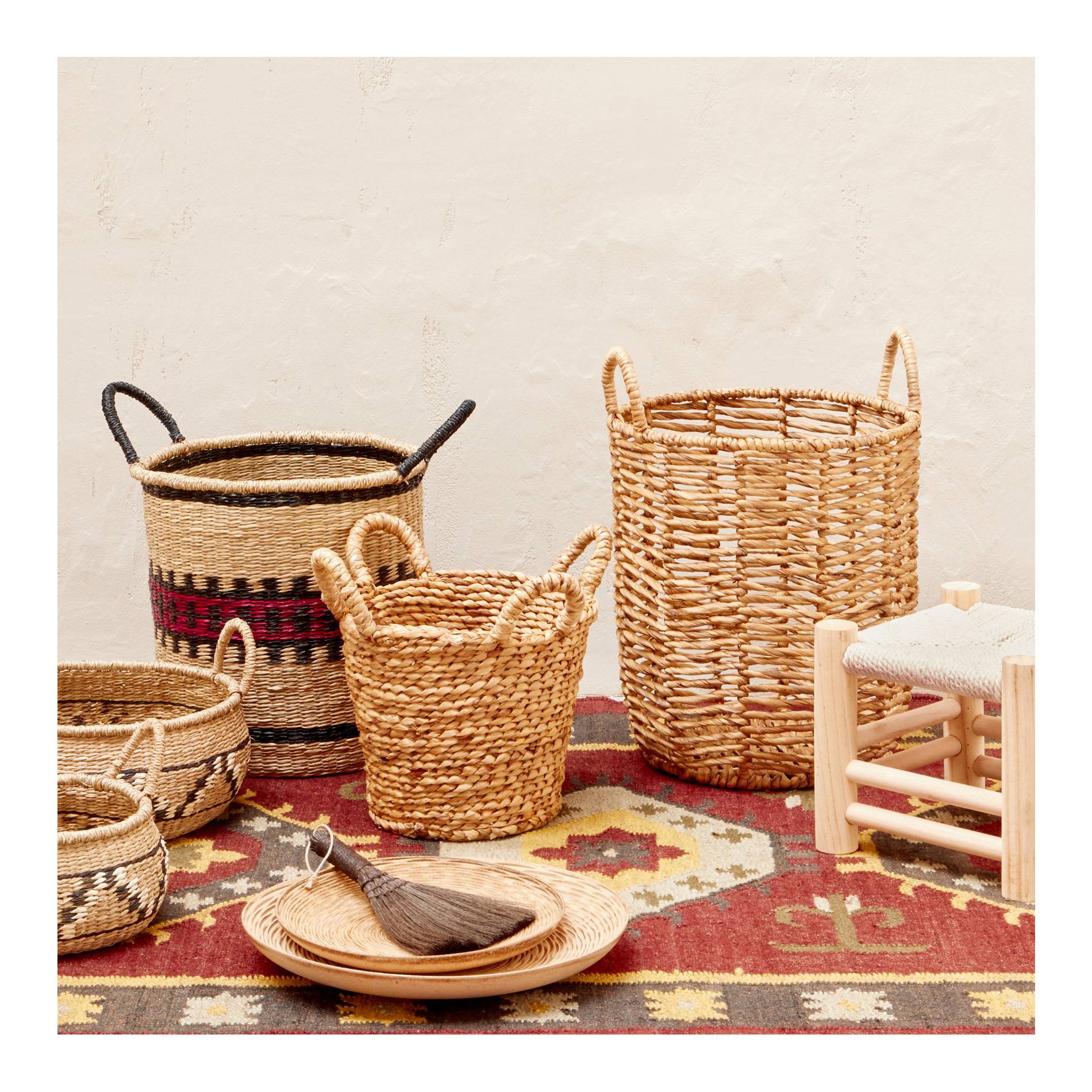 Panier à motif chevron, Beige, large image number 2.0