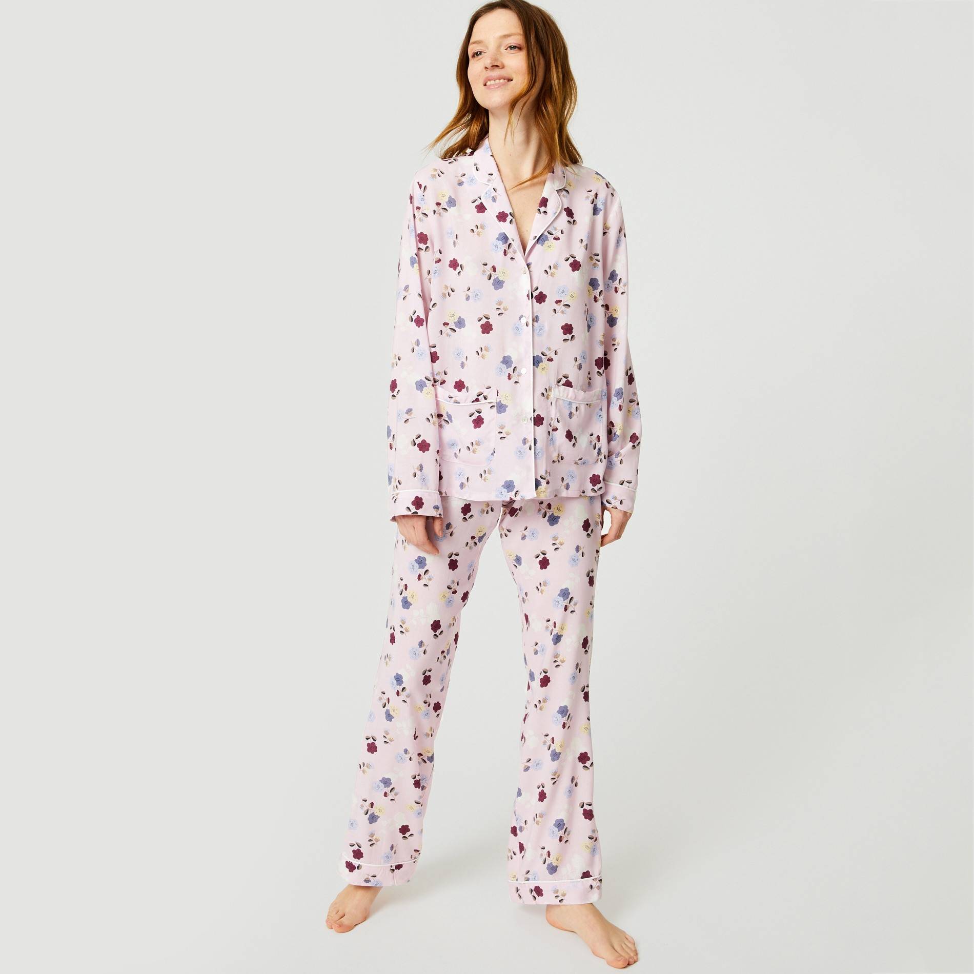 Pyjama imprimé petite fleur, Quetsche, large image number 0