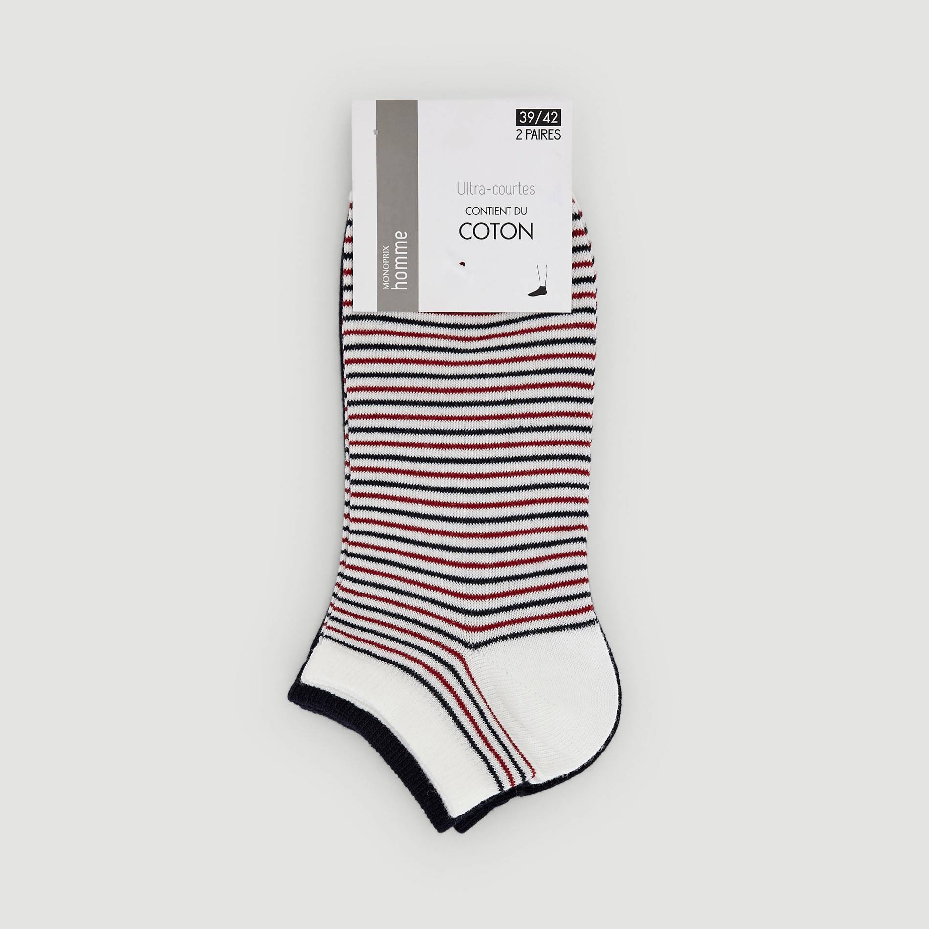 Lot de 2 paires de chaussettes invisibles, Bleu marine, large image number 0